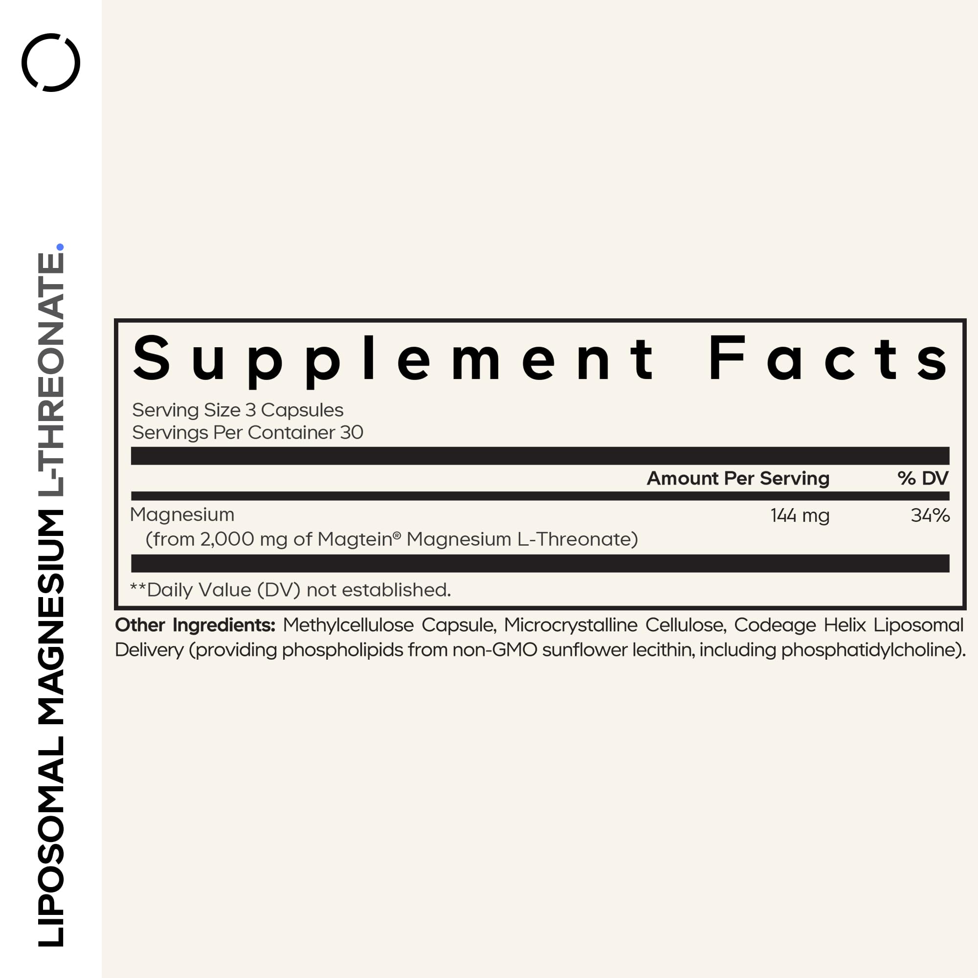 Codeage Liposomal Magnesium L-Threonate Supplement, Patented Magtein Magnesium Threonate for Brain Health, Memory and Cognitive Function Support, Bioavailable, Non-GMO - 90 Capsules Codeage buy supplements canada