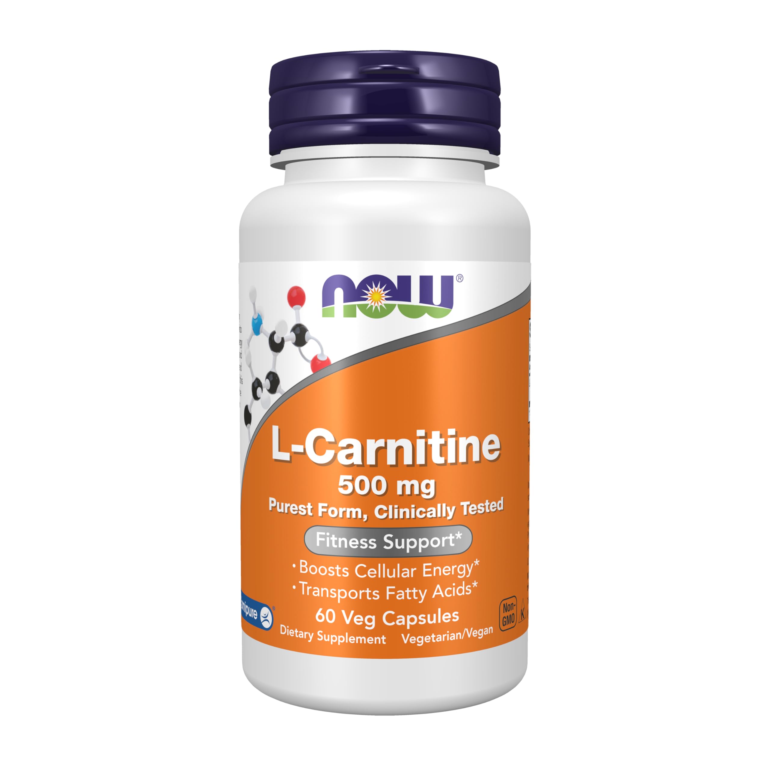 NOW Foods Supplements, L-Carnitine 500mg, Purest Form, Amino Acid, Fitness Support*, 60 Veg Capsules NOW Foods buy supplements canada