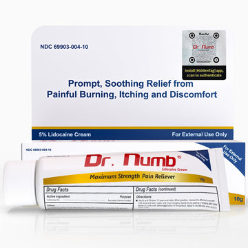 Dr. Numb 5% Lidocaine Numbing Cream, Nonprescription Maximum Strength Topical Anesthetic Cream - Temporary Relief of Pain, Itch, Discomfort for Hemorrhoid and Anorectal Uses - 10g Pack of 1 Dr. Numb buy supplements canada