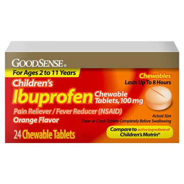 GoodSense Children's Ibuprofen Chewable Tablets, 100 mg, 24 Count, Pain Reliever and Fever Reducer (NSAID), Temporarily Reduces Fever and Relieves Minor Aches and Pain GoodSense buy supplements canada