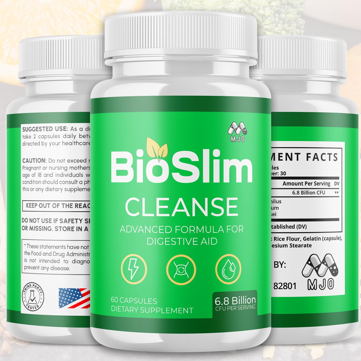 (3 Pack) Bioslim Cleanse Capsules, Official Bioslim Cleanse Supplement Pills with All Natural Ingredients, Advanced Active Health Lifestyle Formula with Premium Vitamins for Women & Men (180 Capsules) MJO buy supplements canada