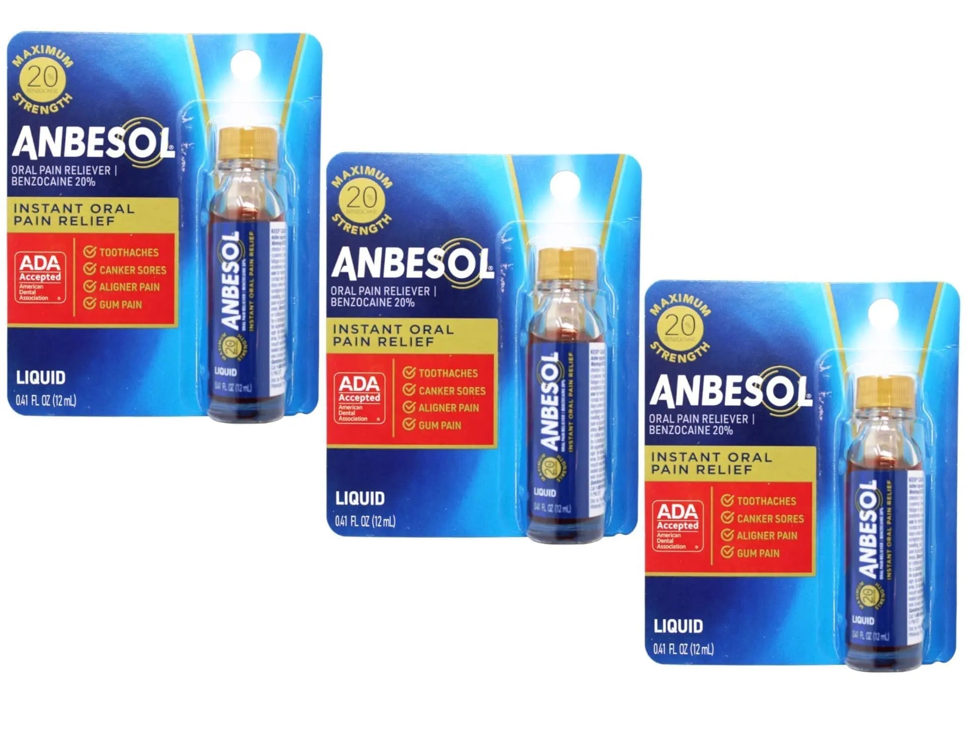 Anbesol Maximum Strength Liquid, 0.41 Fluid Ounce (Pack of 3) YEGE buy supplements canada