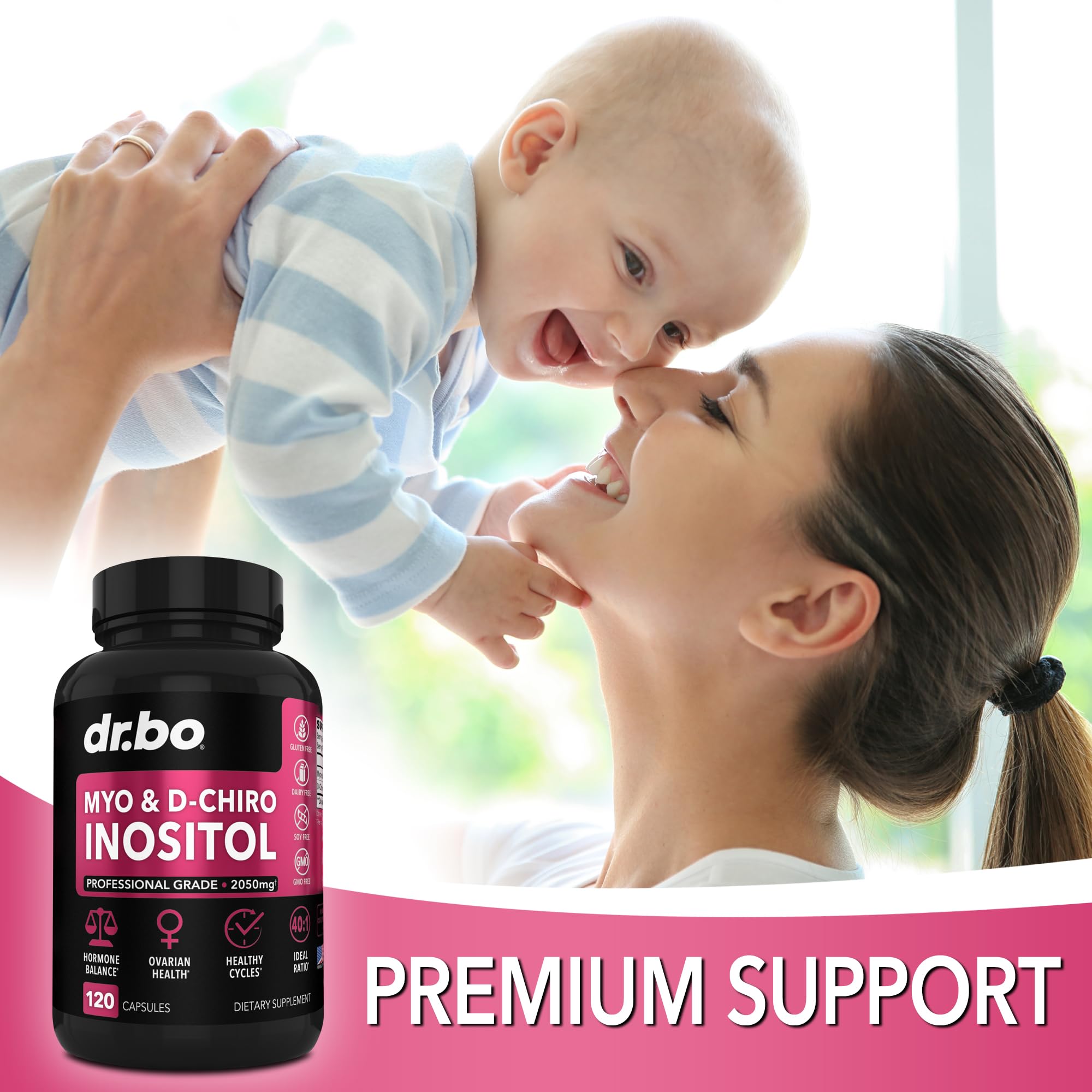 Myo-Inositol & D-Chiro Inositol Supplement Capsules - 40:1 Ratio Hormone Balance DR. BO buy supplements canada