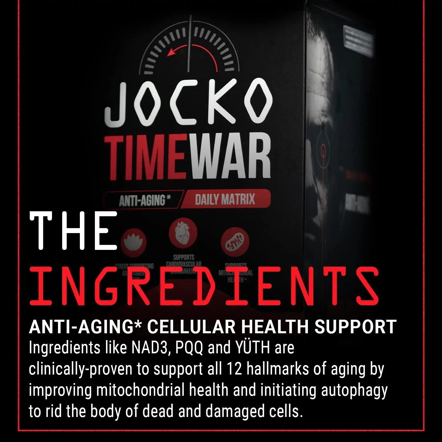Jocko Fuel TIME WAR - Multivitamin for Men & Women. NAD Supplement for Healthy Aging, Heart, Bone, & Eye Health. Essential Vitamins and Minerals Jocko Fuel buy supplements canada