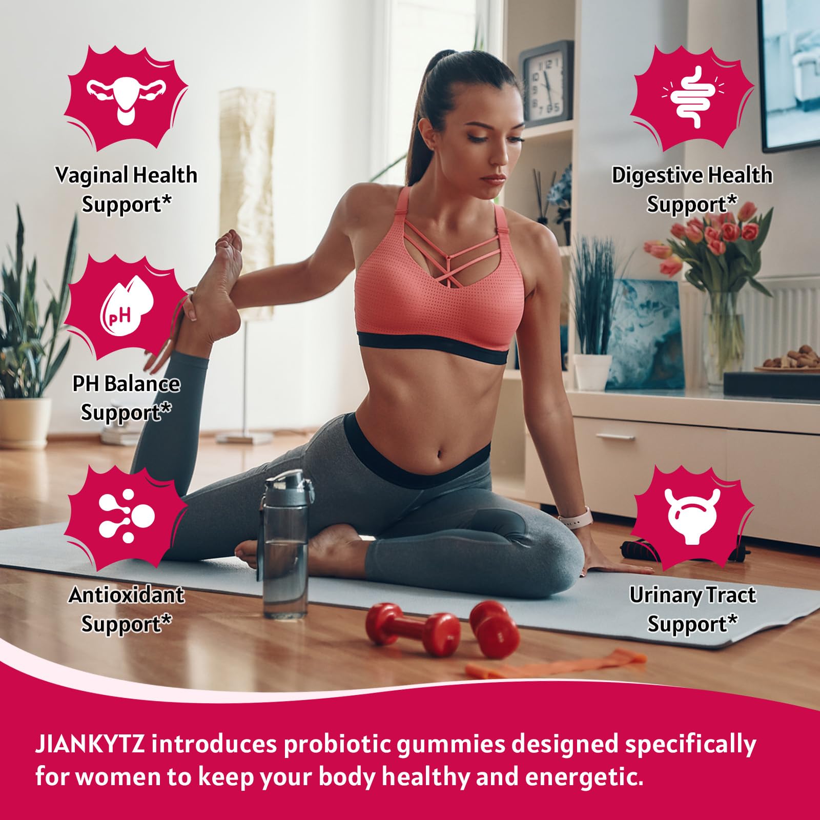 JIANKYTZ (2 Pack) Sugar Free Premium Feminine Balance Gummies for Women - Vaginal Health, Antioxidant, Digestive Health, PH Balance Support, Vaginal Probiotics for Women Gummies, Max Absorption JIANKYTZ buy supplements canada