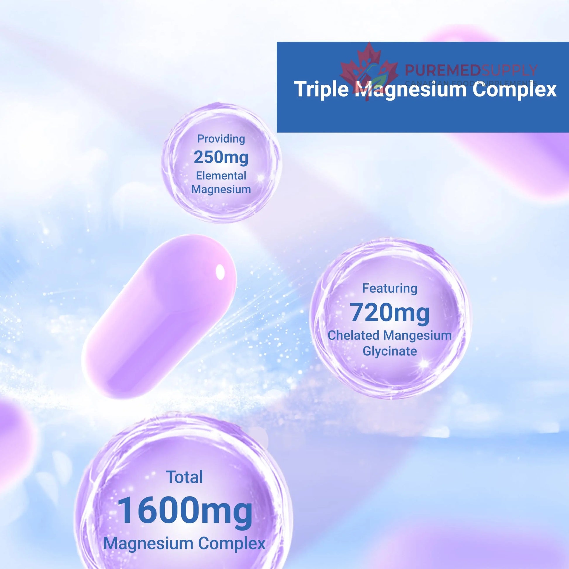 Naturalis Vegan Triple Magnesium Complex | Chelated Glycinate, Citrate & Oxide 1600mg Delivers 250mg Elemental Magnesium | Easily Absorbed for Stress, Muscle, Heart, Bone Support* | 60 Softgels Naturalis buy supplements canada