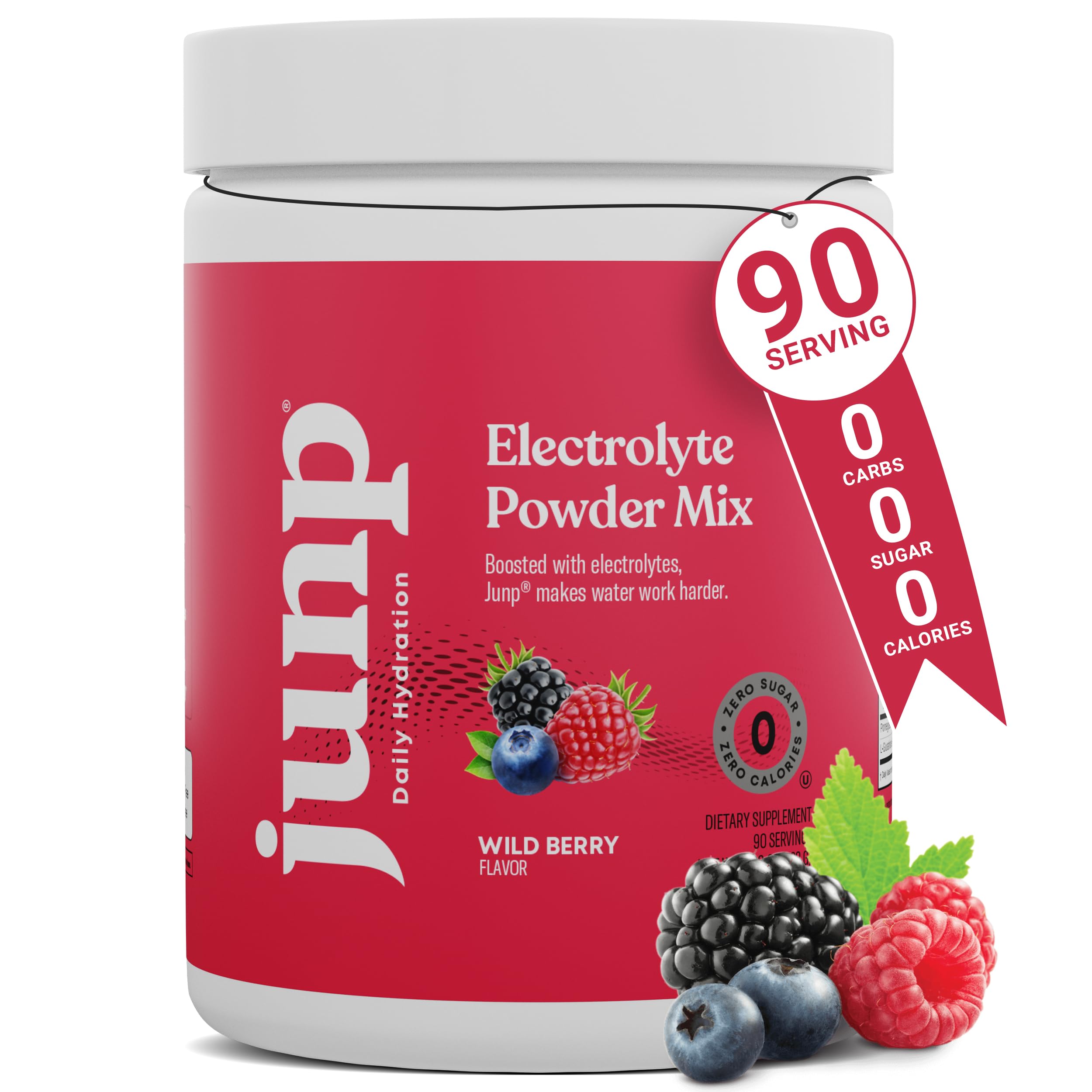 JUNP Electrolytes Powder No Sugar No Carbs, Wild Berry Fruit Flavor Keto Electrolyte Drink Mix - Potassium & Salt Hydration Powder Electrolytes, Zero Calorie Sugar Free Electrolyte Powder, 90 Servings JUNP buy supplements canada
