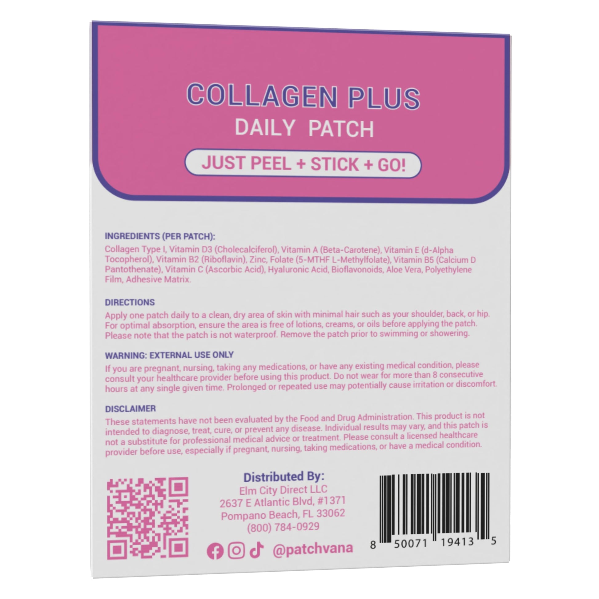 Patchvana Collagen Plus Patch for Women & Men, 1 Month Supply, 30 Patches Patchvana buy supplements canada