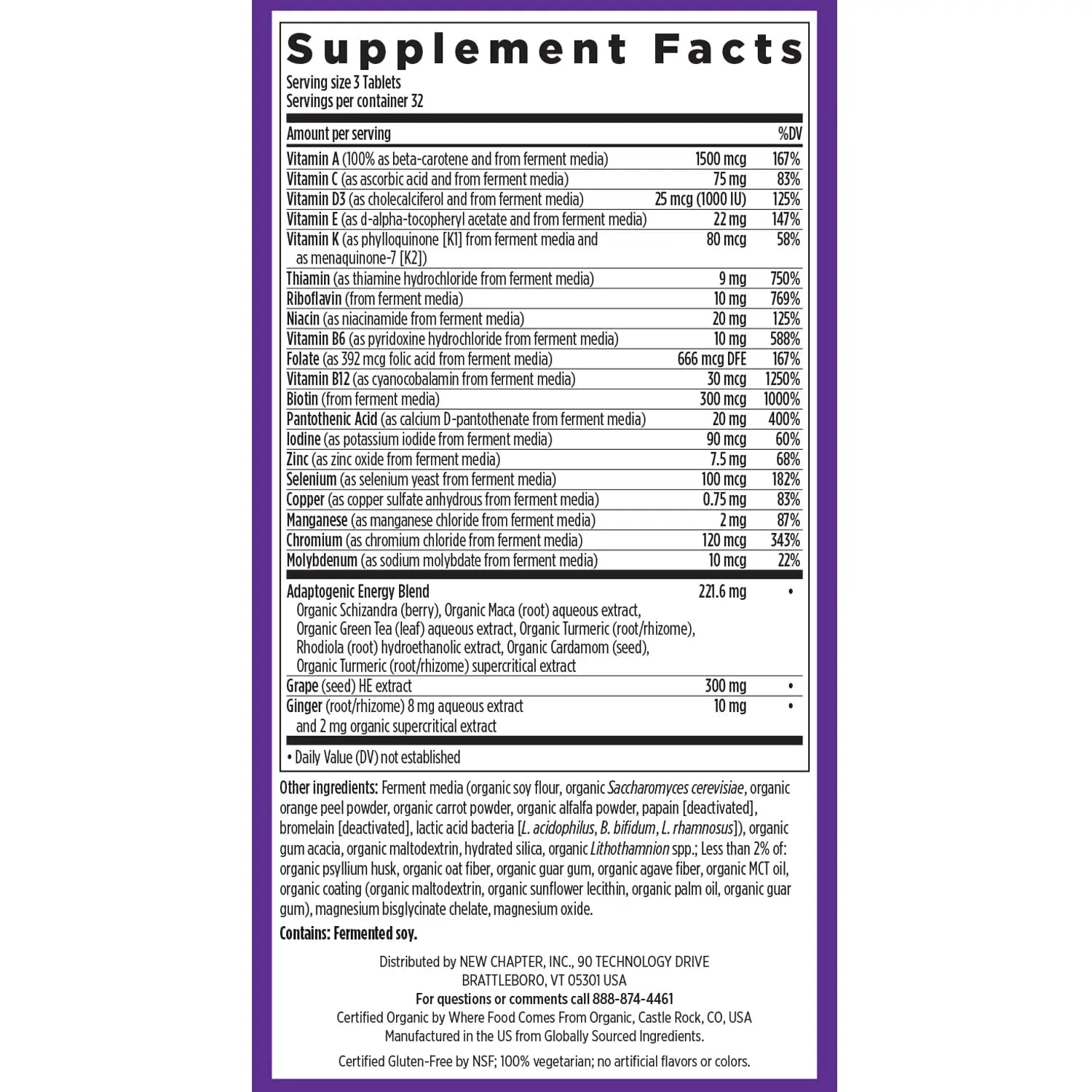 New Chapter Energy Supplement - Perfect Energy Multivitamin for Balanced Energy + Stress Support with B Vitamins + Vitamin D3 New Chapter buy supplements canada