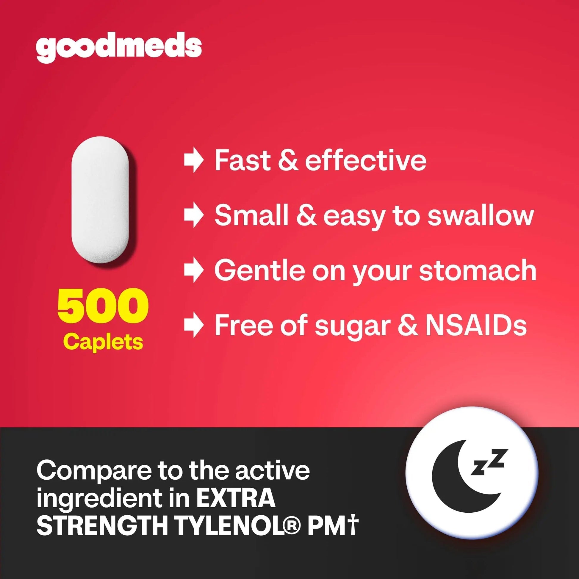 GoodMeds Compare to Tylenol PM PM Pain Reliever & Sleep Aid, Generic Acetaminophen 500mg, Fast-Acting, Extra Strength for Headaches, Migraines, Aches | Non-Habit Forming (375 Count) GoodMeds buy supplements canada