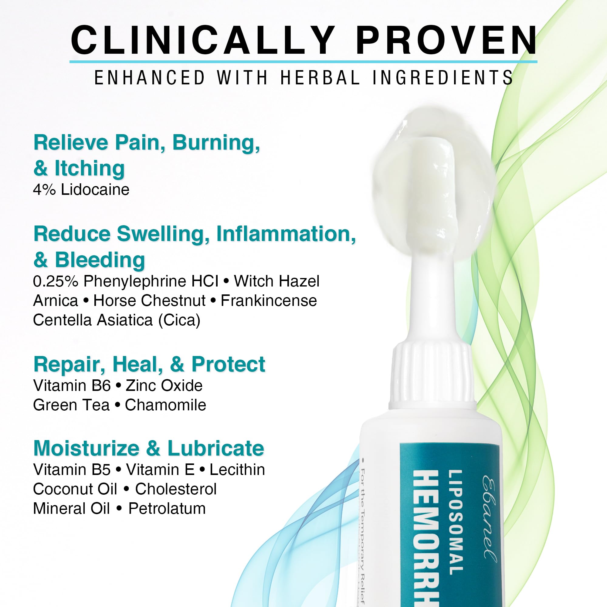 Ebanel 4% Lidocaine Hemorrhoid Treatment Ointment with Phenylephrine, Witch Hazel, Vitamin B6, Zinc Oxide, Frankincense, External and Internal Hemorrhoids Treatment Burn Itch Pain Relief Anal Cream Ebanel buy supplements canada