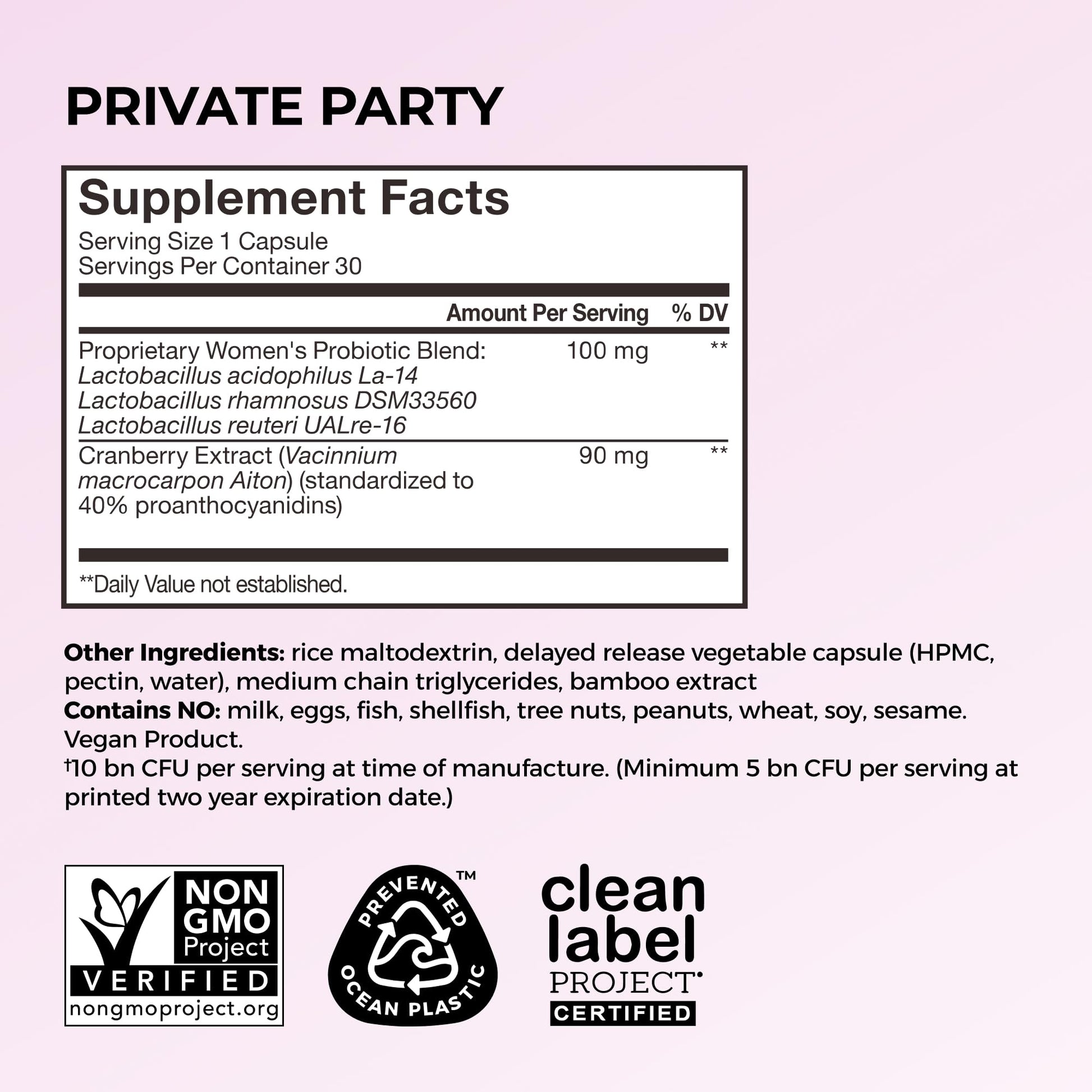 HUM Private Party Vaginal Probiotics for Women, pH Balance and Urinary Tract Support Vaginal Probiotic Supplement with Cranberry & Lactobacillus Blend, Women's Health Cranberry Pills, 30 Capsules HUM buy supplements canada