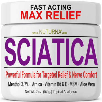 Sciatica Nerve Cream - Maximum Strength Comfort Cream for Feet, Hands, Legs, Toes, Back - Natural Ultra Strength Arnica, MSM, Menthol, Soothing Comfort, 2 Oz Nuturna buy supplements canada