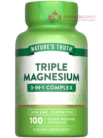 Nature's Truth Triple Magnesium Complex Supplement | 100 Capsules | 420 mg Magnesium Oxide, Citrate & Aspartate | Non-GMO & Gluten Free Nature's Truth buy supplements canada