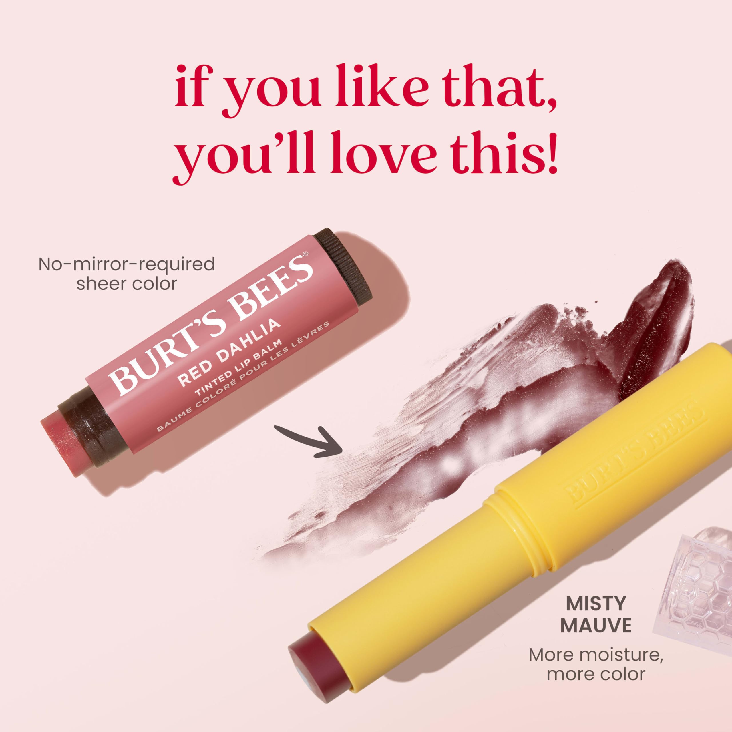 Burt’s Bees Tinted Boosted Balm, Misty Mauve, Hydrating Tinted Lip Balm with Vitamin C, E, and F Core, 24 Hour Lip Moisturizer Burt's Bees buy supplements canada