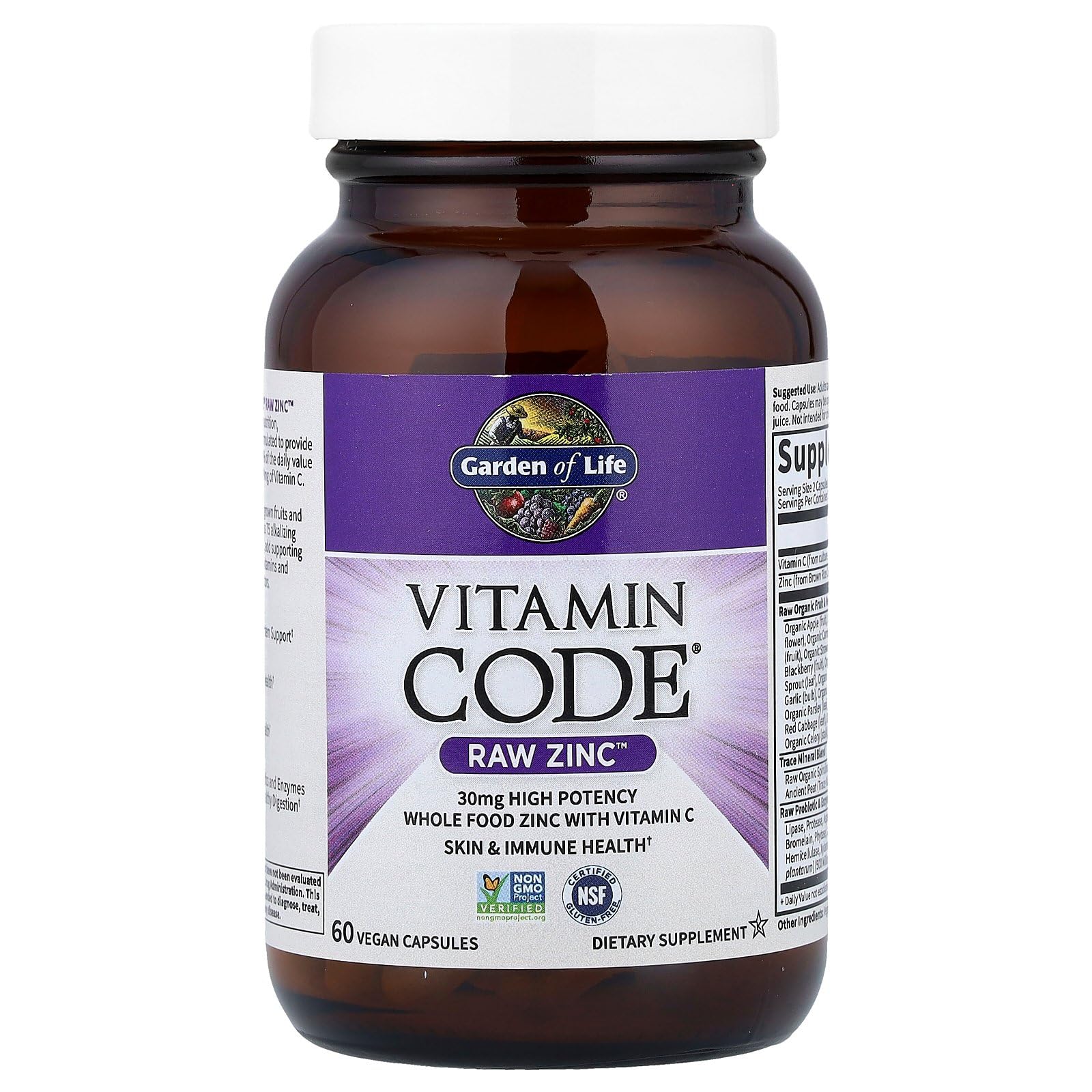 Garden of Life Zinc Supplements 30mg High Potency Raw Zinc and Vitamin C Multimineral Supplement, Vitamin Code Vitamins Trace Minerals & Probiotics Garden of Life buy supplements canada