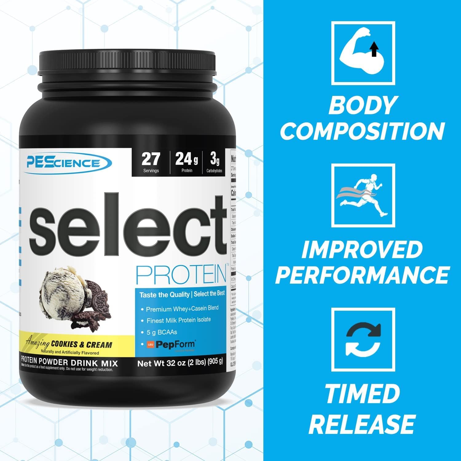 PEScience Select Protein, Cookies and Cream, 27 Serving, Premium Whey and Casein PEScience buy supplements canada