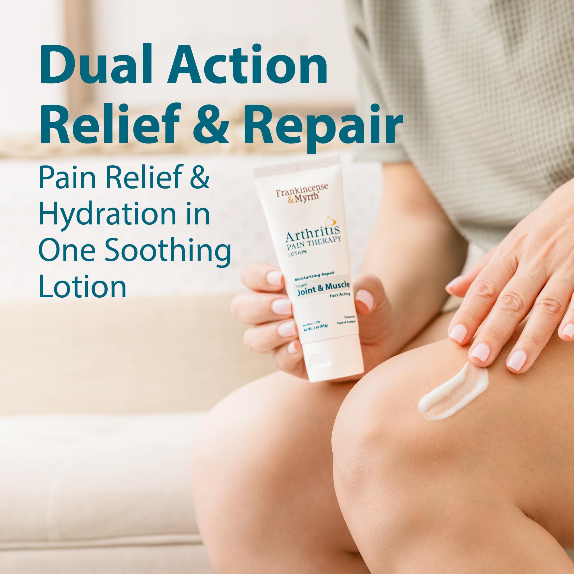 FRANKINCENSE & MYRRH Combo Pack - Arthritis Pain Relief Rubbing Oil 2 oz. and Arthritis Pain Reliever Therapy Cream for Joints & Sciatica Relief, 3 oz., Hydrating Lotion with Essential Oils FRANKINCENSE & MYRRH buy supplements canada