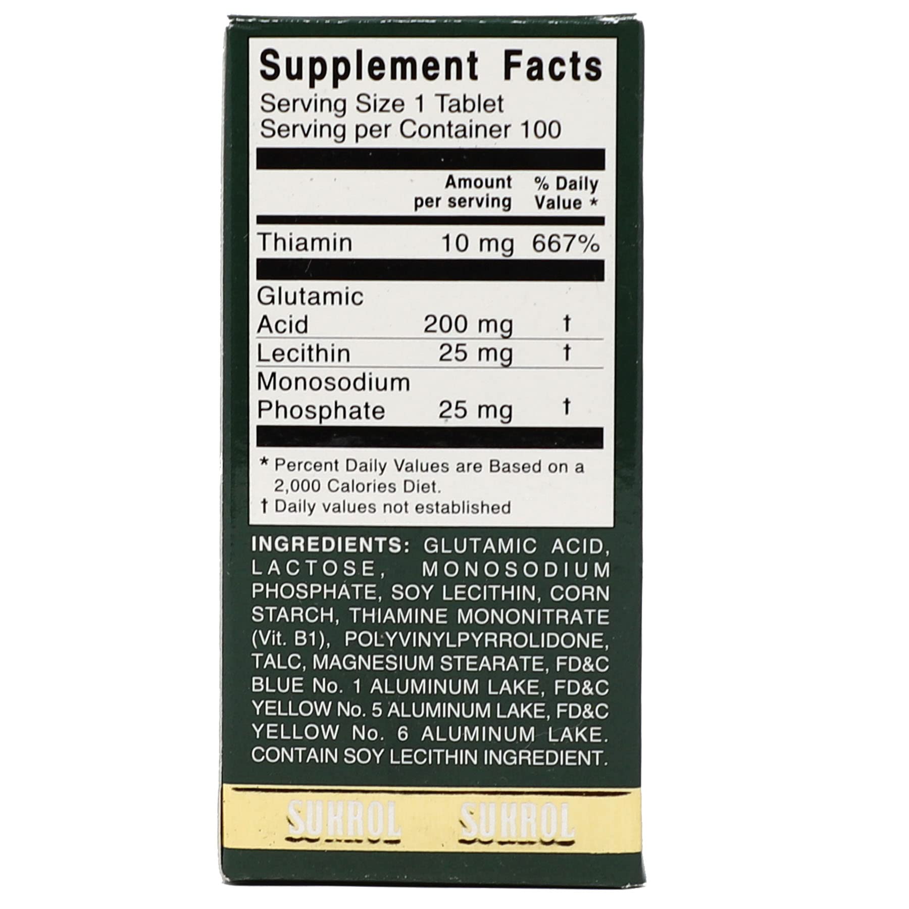 Sukrol, Vitamin, Improve Healthy Brain Function, 100 Tablets, Bottle Sukrol buy supplements canada