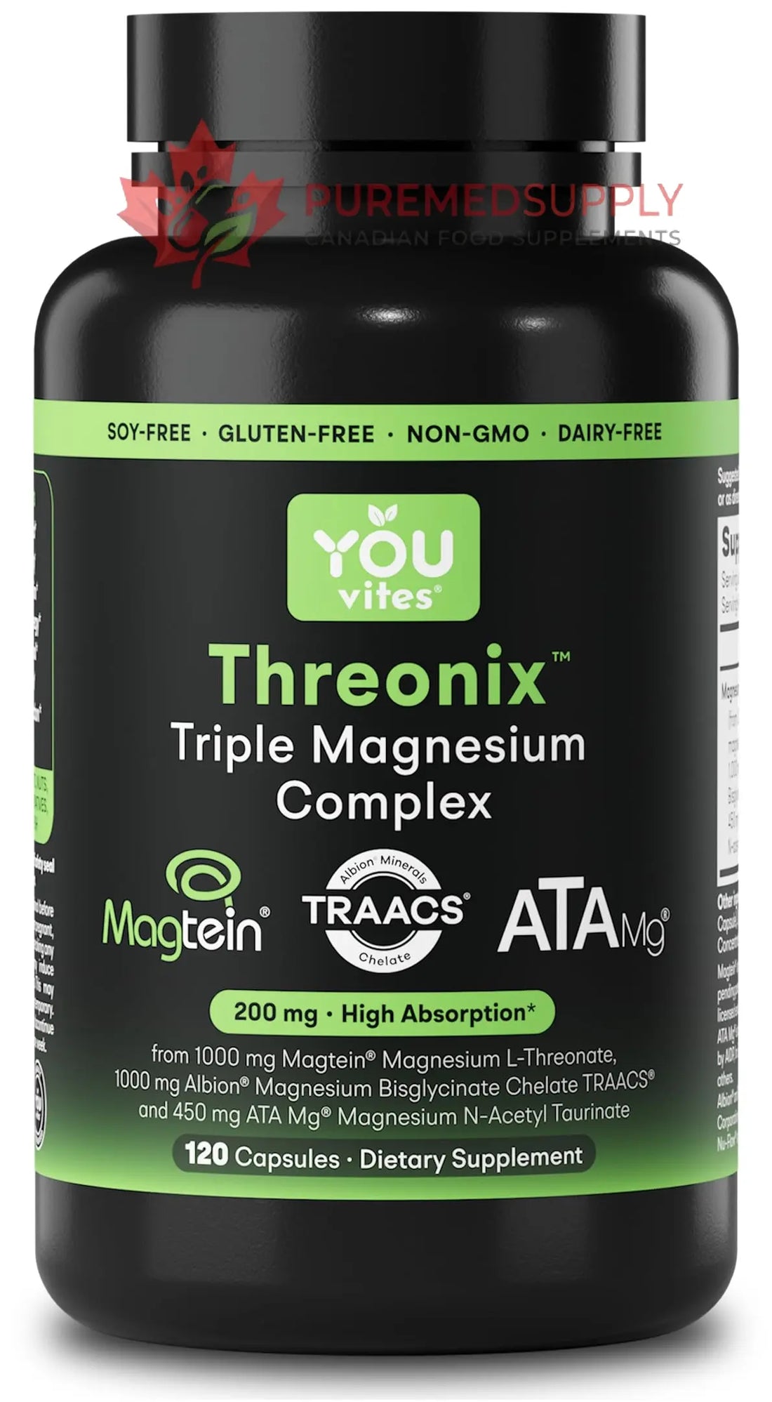 You Vites Threonix Triple Magnesium Complex - Magtein L-Threonate, Bisglycinate Chelate TRAACS & ATA Mg - Brain, Sleep, Mood & Focus Support - High Absorption, Gentle on Stomach - 120 Capsules You Vites buy supplements canada