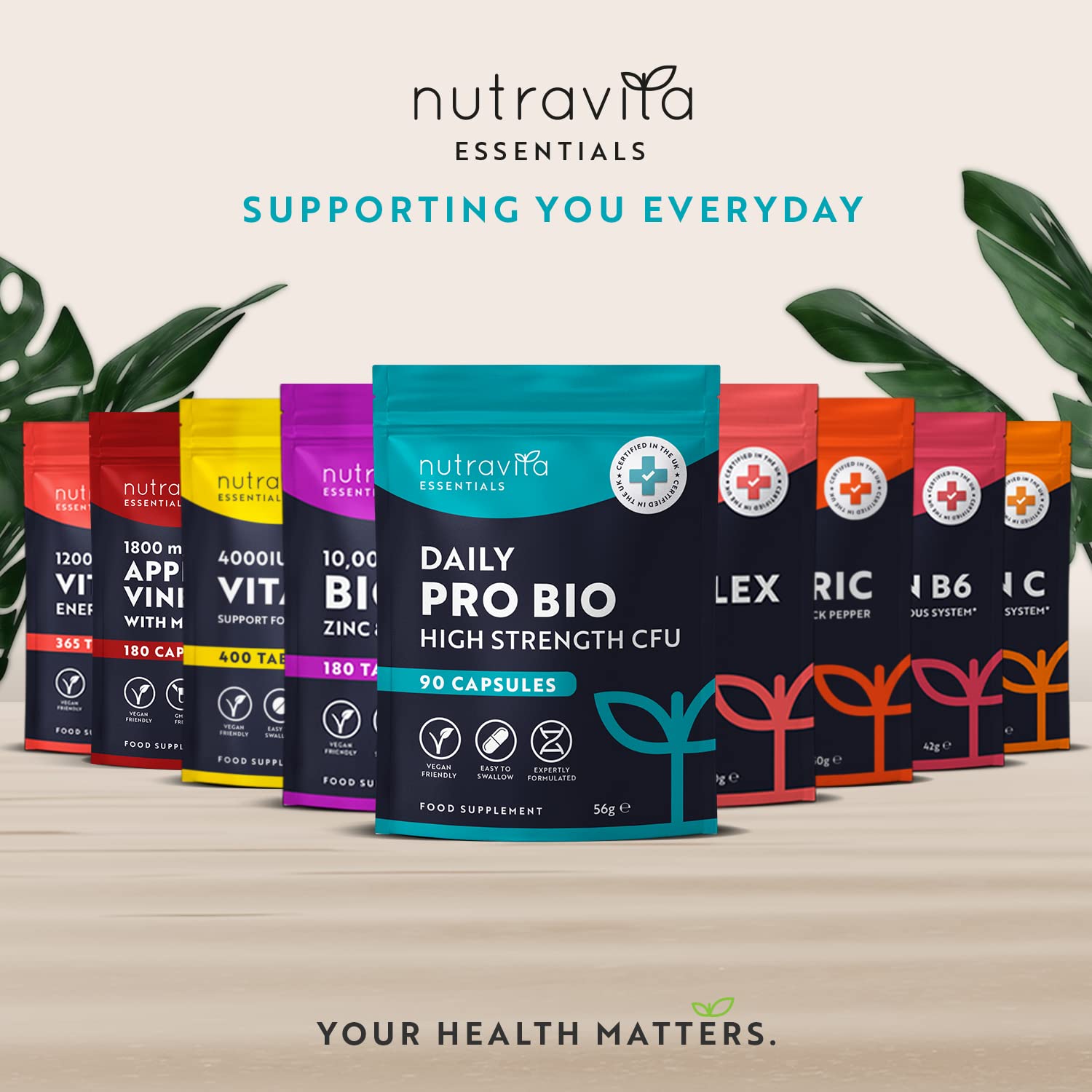 Probiotics for Gut Health - 90 Vegan Capsules (Not Tablets) for Bloating Relief Nutravita buy supplements canada