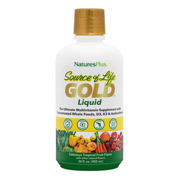 NaturesPlus Source of Life Gold Multivitamin Liquid - 30 oz - with Vitamins D3, B12 & K2 - Blood, Bone & Immune Support - Vegetarian & Gluten Free - 30 Servings NaturesPlus buy supplements canada