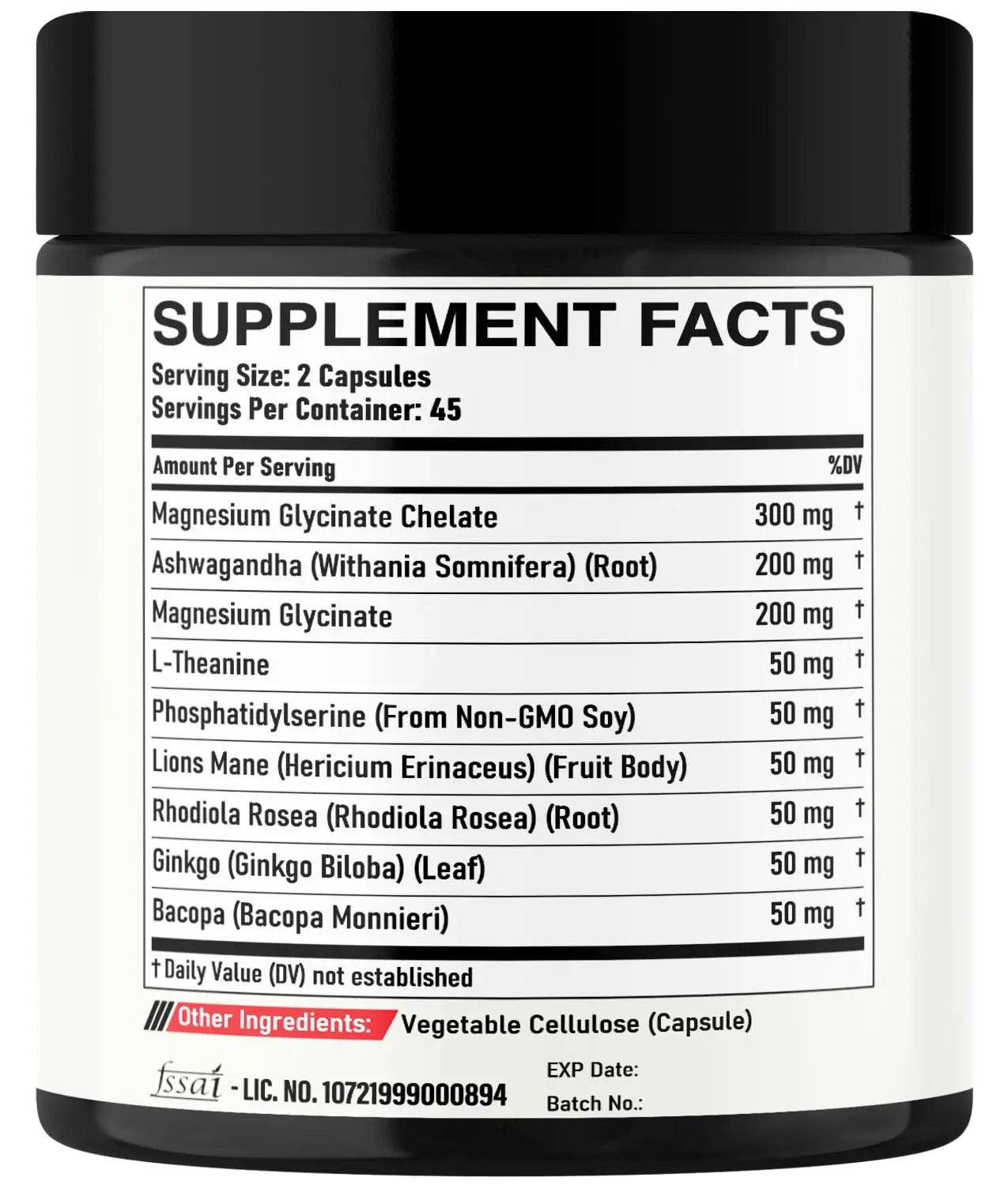 DEDICAD 9in1 Cortisol Supplement - Ashwagandha and Magnesium Glycinate and Chelate - Brain Health & Restful Night & Mood Balance - 90 Capsules Supply 45 Days DEDICAD buy supplements canada