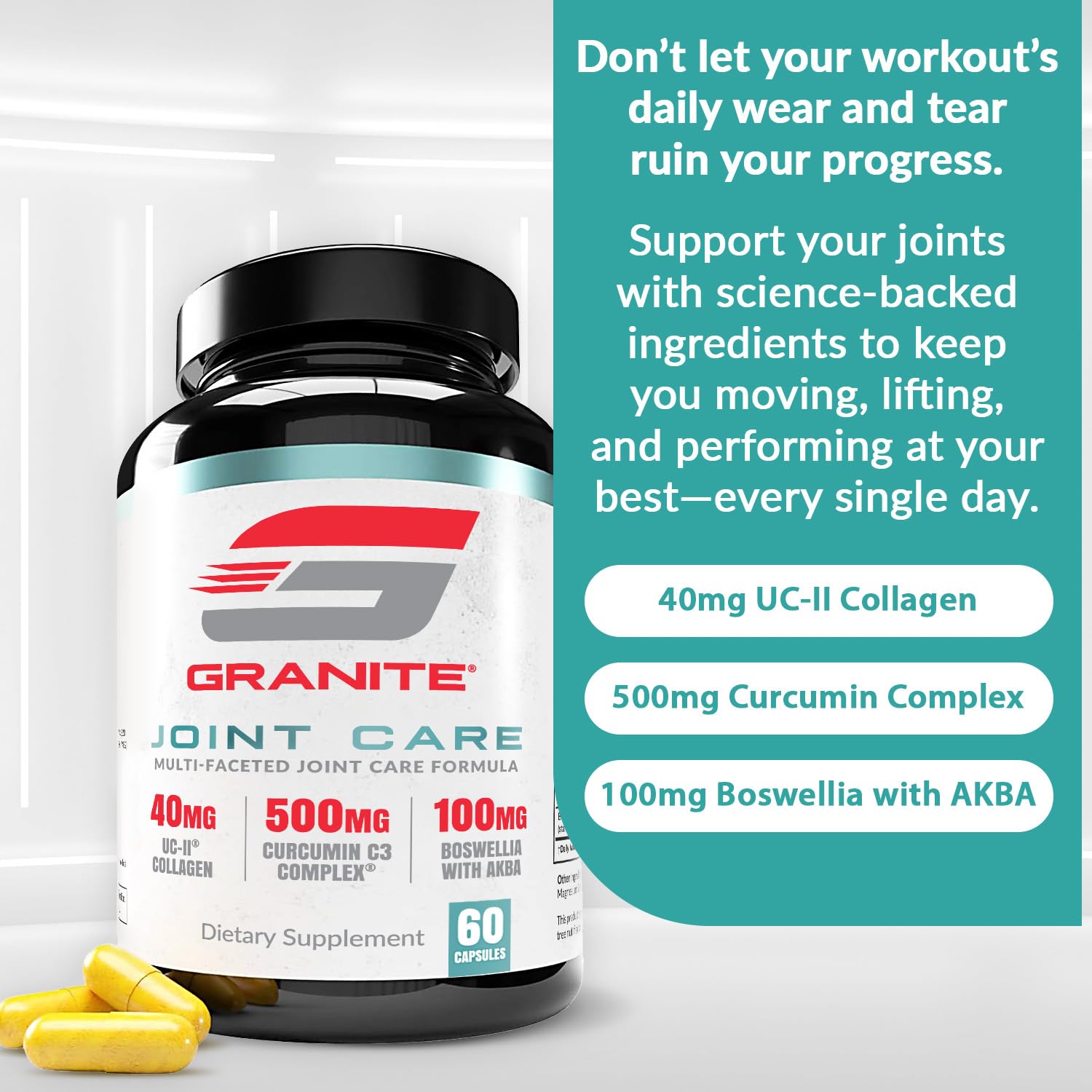 Granite Joint Care: Premium UC-II Collagen, Turmeric Curcumin C3, AKBA Boswellia + More - All-in-One Support for Joint Mobility, Comfort & Strength (60ct) Granite Supplements buy supplements canada