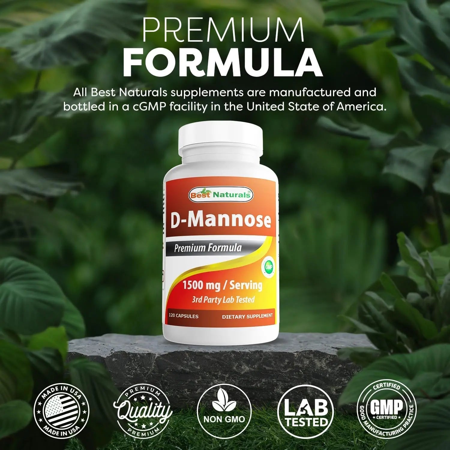 Best Naturals D-Mannose Capsules - Urinary Tract Cleanse Supplement 1500mg/Serving - 120 Count Best Naturals buy supplements canada