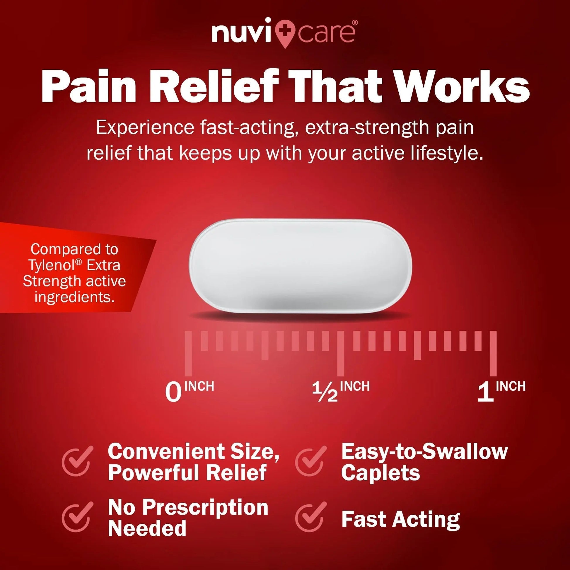 NUVICARE Acetaminophen 500mg Extra Strength Pain Relief - Compare to Tylenol Extra Strength Pain Reliever & Fever Reducer - 500mg Tablets for Adults for Headaches (100 Caplets) NUVICARE buy supplements canada