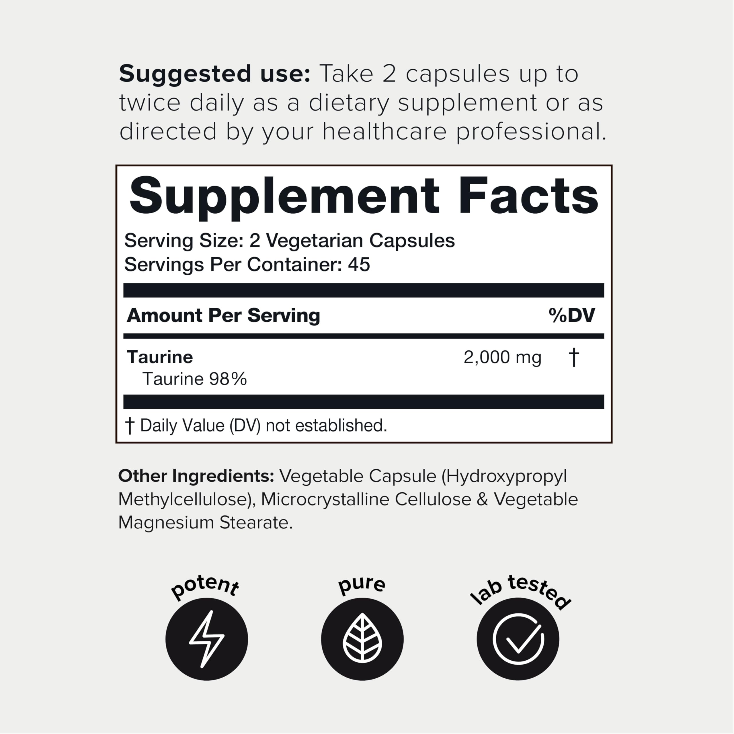 Toniiq 2000mg Taurine Supplement - High Purity Taurine Powder Capsules, 98%+ Pure Toniiq buy supplements canada