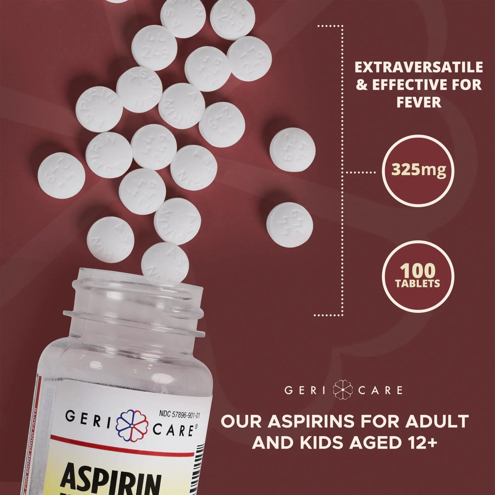 GeriCare Bottled Aspirin 325mg 100 Count Bottle (Pack of 1) GeriCare buy supplements canada