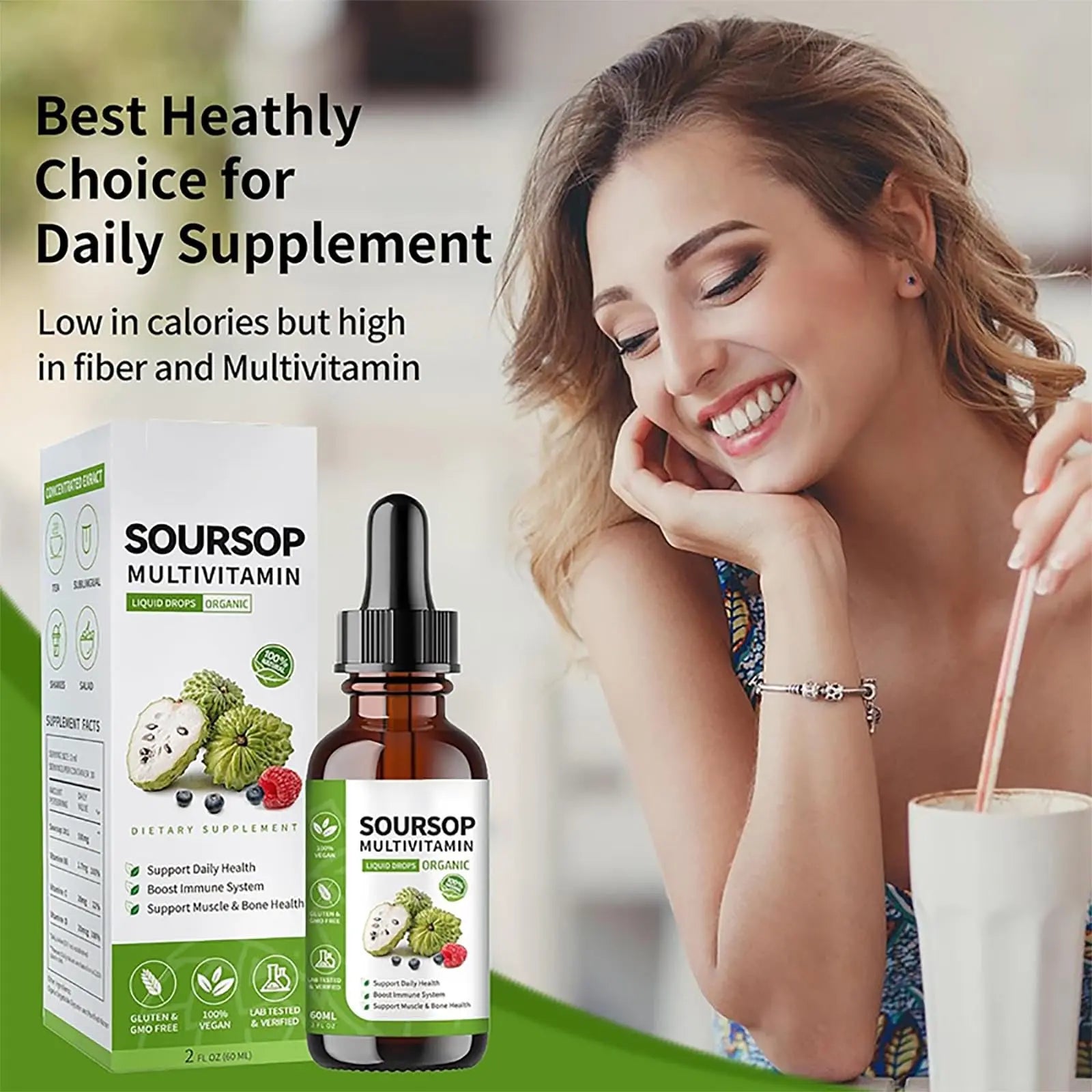 Soursop Bitters Liquid 2 Fl Oz, Soursop Graviola Leaf Extract Liquid Drop, Soursop Multivitamin Liquid Drops Organic for Cell Support, Immune System, Relax bogomo buy supplements canada