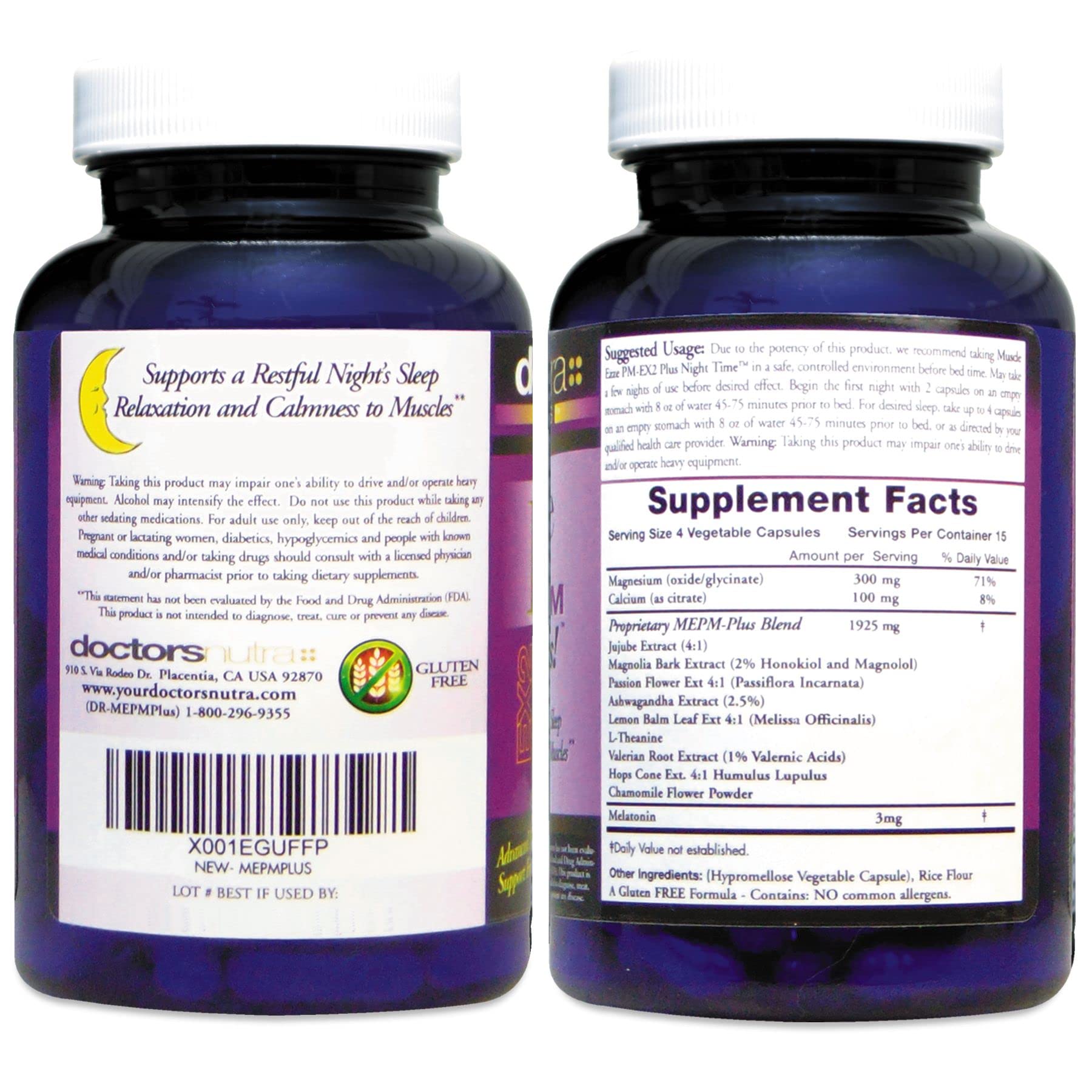 Muscle Ezze PM Plus Night Time Capsules by Doctors Nutra - Nighttime Use - Gluten-Free - 60 Capsules Doctors Nutra Nutraceuticals buy supplements canada