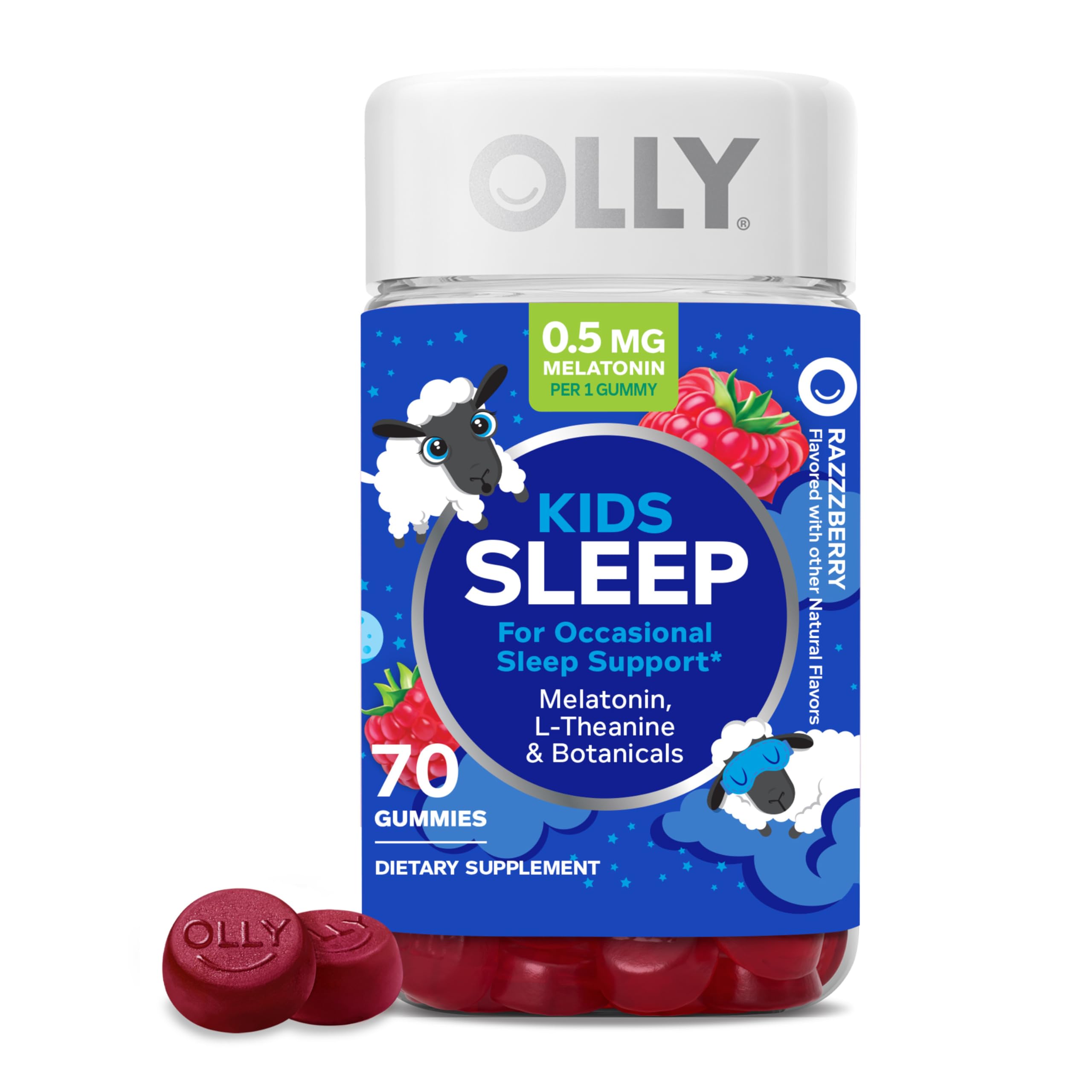 OLLY Kids Sleep Gummies, 0.5mg Melatonin, L Theanine, Chamomile, and Lemon Balm, Raspberry - 70 Count OLLY buy supplements canada
