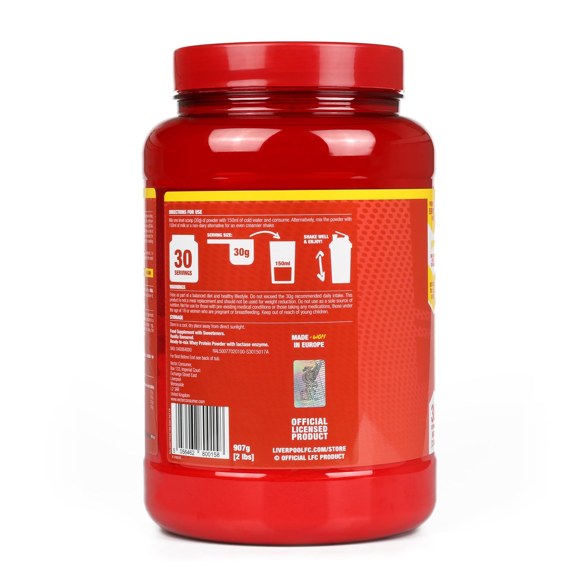 LFC Whey Protein Powder Strawberry Flavour 908g 15.5g Naturally-Occurring BCAAs 21g Protein Vector Consumer buy supplements canada