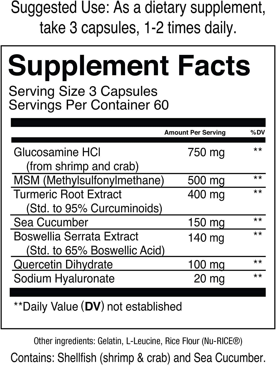 Jocko Fuel Joint Support Supplement - Glucosamine MSM for Joint Pain, Mobility, & Flexibility w/Turmeric & Boswellia (180 Capsules) Jocko Fuel buy supplements canada