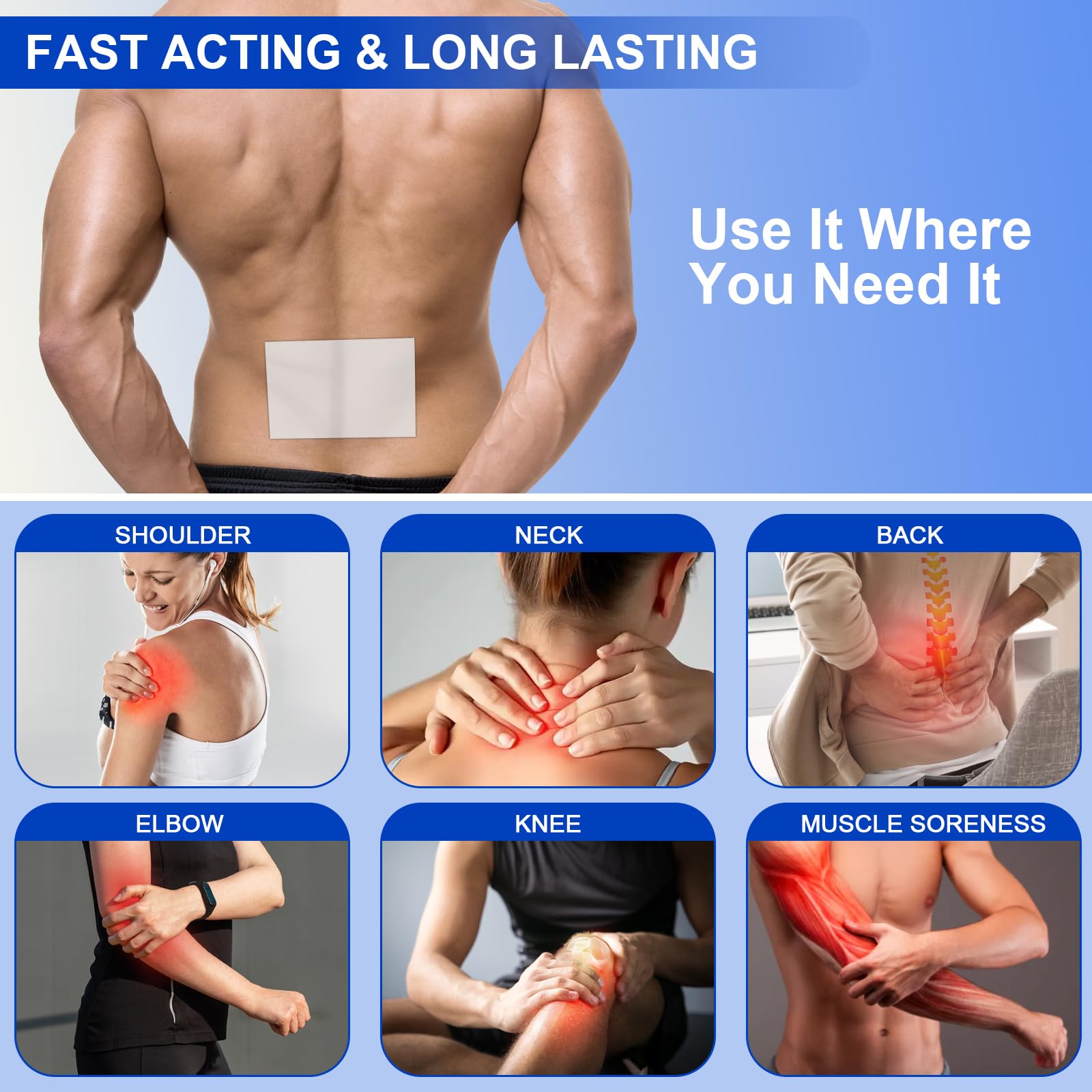 AROSLU Lidocaine Pain Relief Patches Maximum Strength Numbing Gel Patch for Back Knee Neck Shulder Joint Ache Muscle Soreness ICY Compress Topical 20-PCS AROSLU buy supplements canada