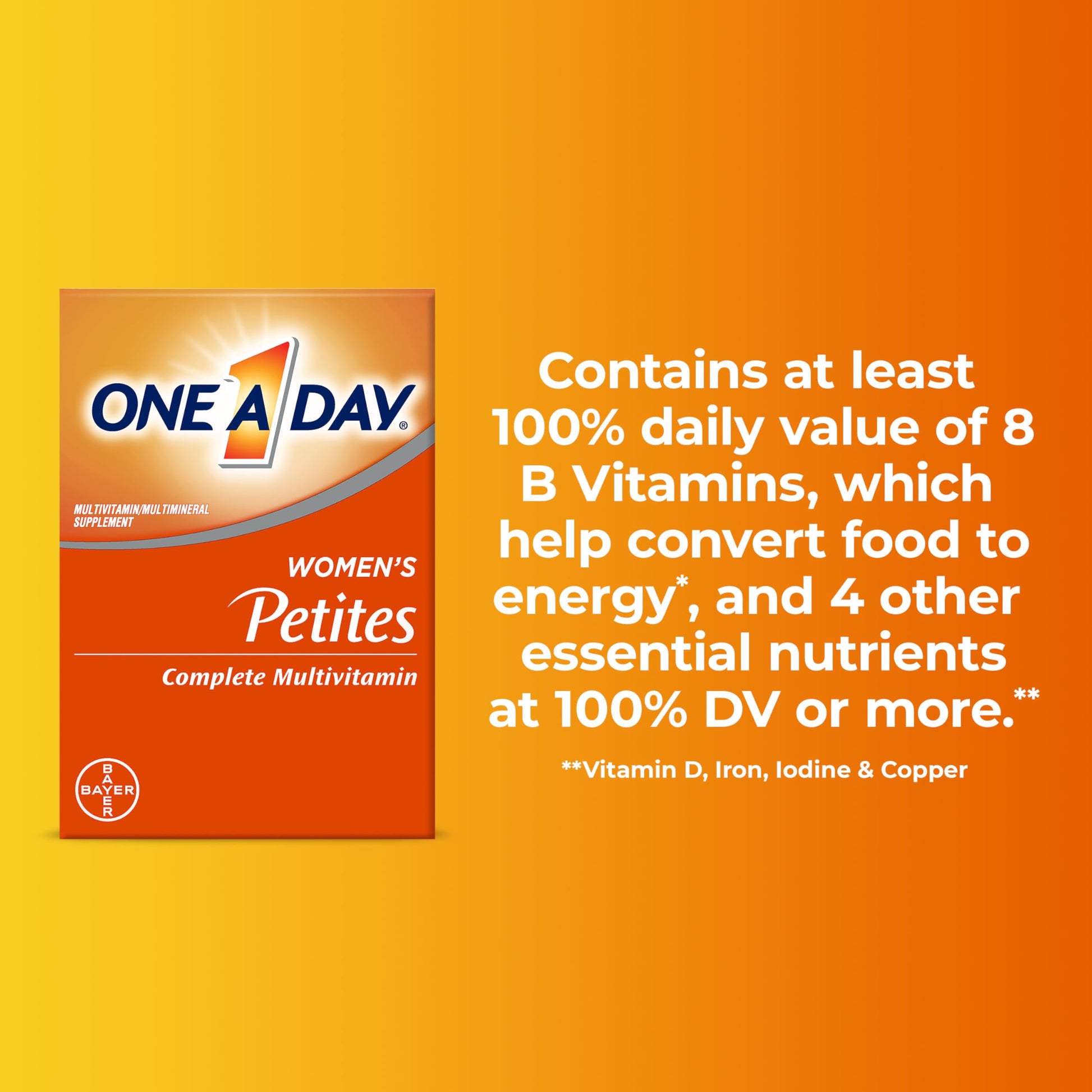 One A Day Women’s Petites Multivitamin,Supplement with Vitamin A, C, D, E and Zinc for Immune Health Support, B Vitamins, Biotin, Folate (as folic acid) & more,Tablet, 160 count ONE A DAY buy supplements canada