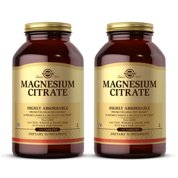 Solgar Magnesium Citrate - 120 Tablets, Pack of 2 - Promotes Healthy Bones, Supports Nerve & Muscle Function - Highly Absorbable - Non-GMO, Vegan, Gluten Free, Kosher - 120 Total Servings Solgar buy supplements canada