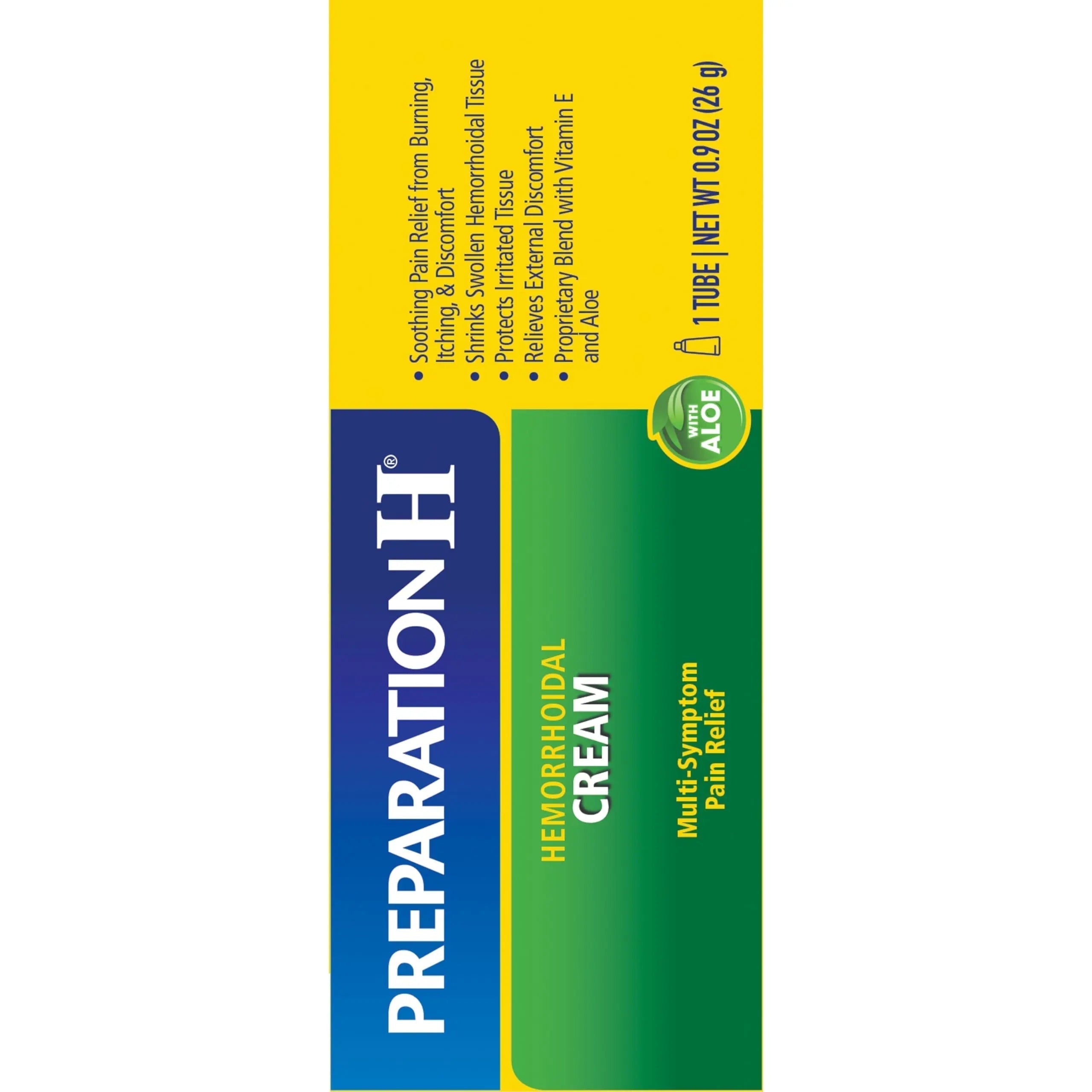 Preparation H Hemorrhoid Symptom Treatment Cream (0.9 Ounce Tube), Maximum Strength Multi-Symptom Pain Relief with Aloe Preparation H buy supplements canada