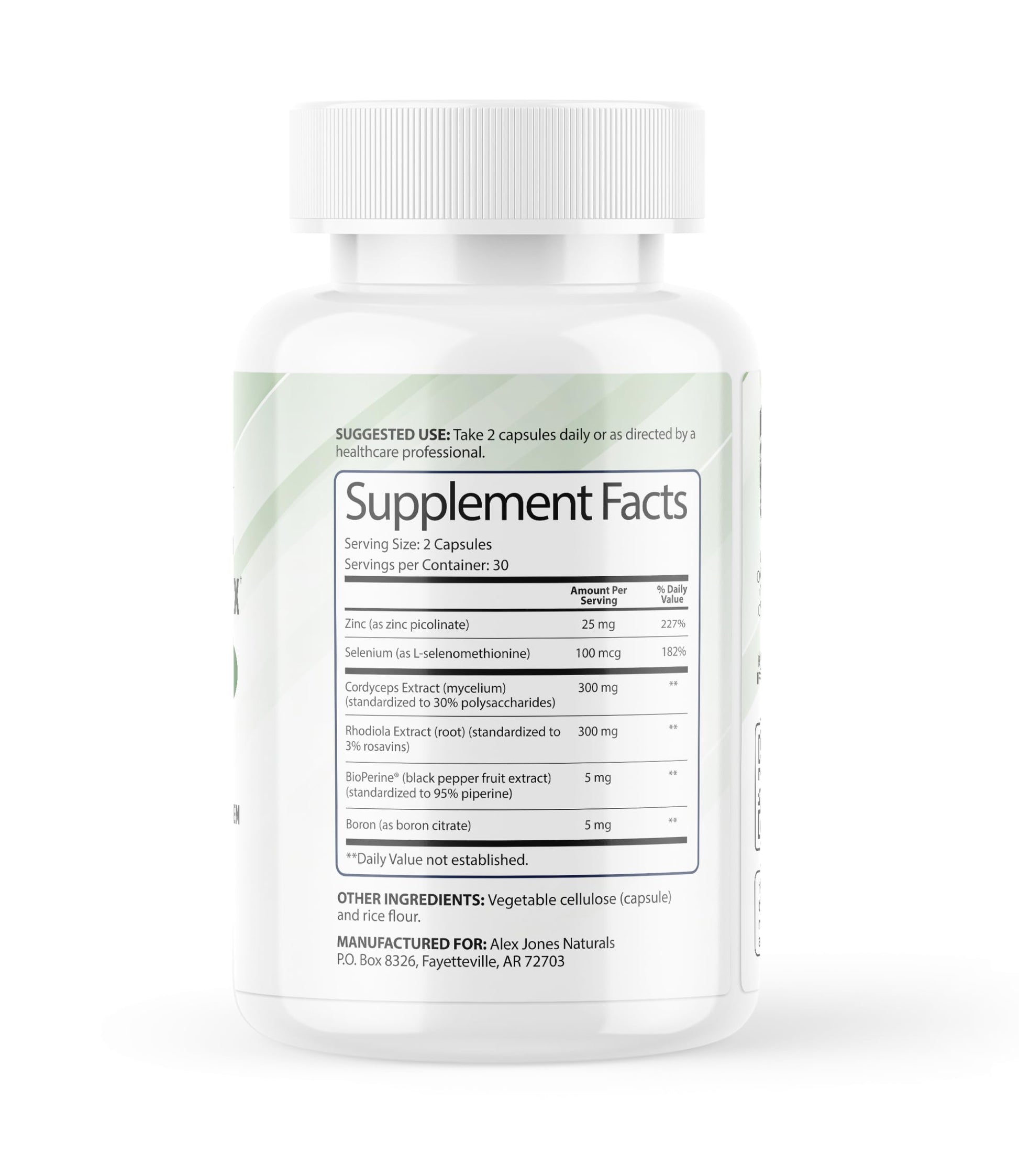 Adaptogenic Mushrooms with Cordyceps & Rhodiola – Daily Blend with Zinc, Selenium & Boron –Vegan Mushroom Capsules Supplement for Active Lifestyles – No Fillers or Additives – 60 Count Alex Jones Naturals buy supplements canada