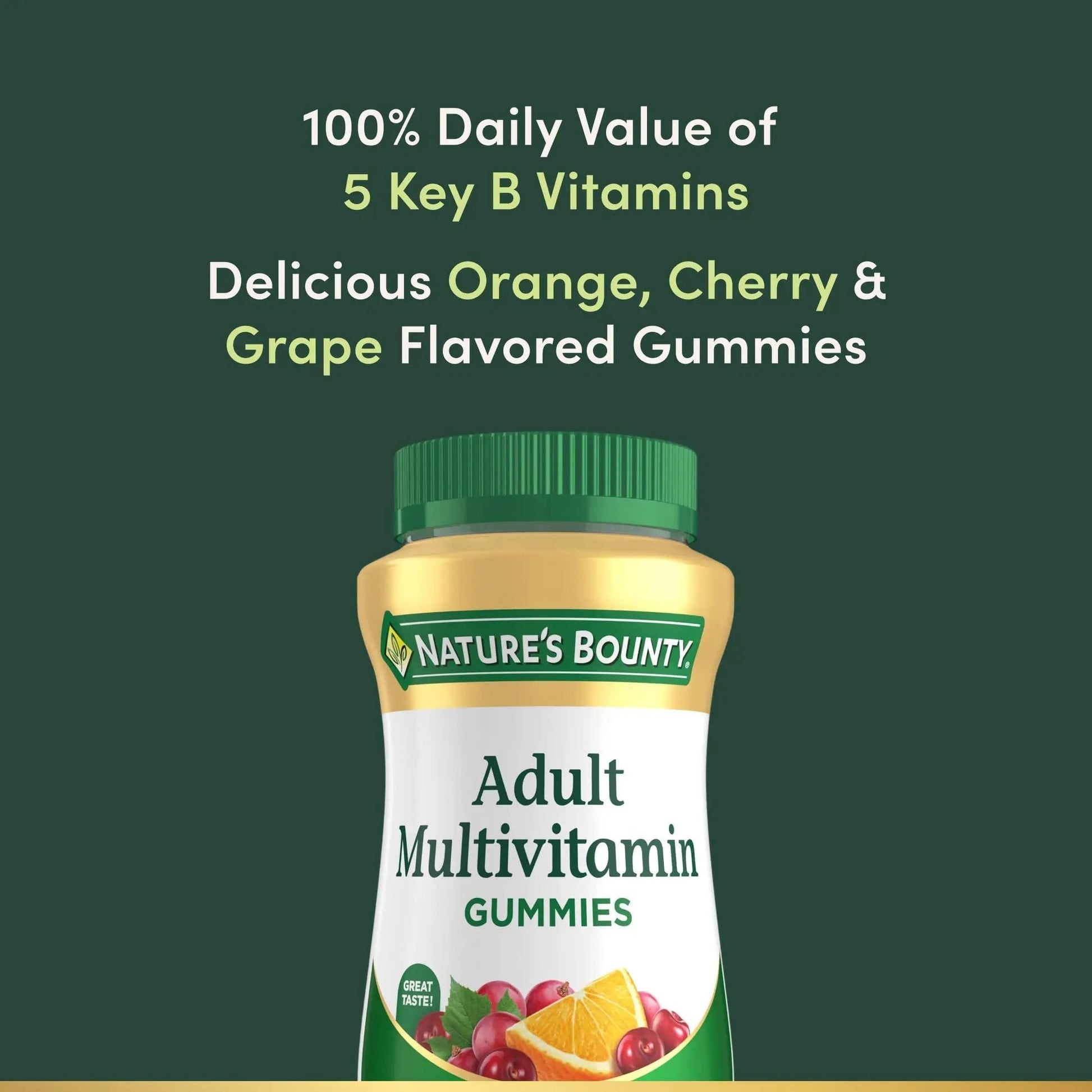 Nature's Bounty Adult Multivitamin Gummies, Vitamin Supplement, Daily Nutritional Needs, Orange, Cherry and Grape Flavor, 75 Gummies Nature's Bounty buy supplements canada