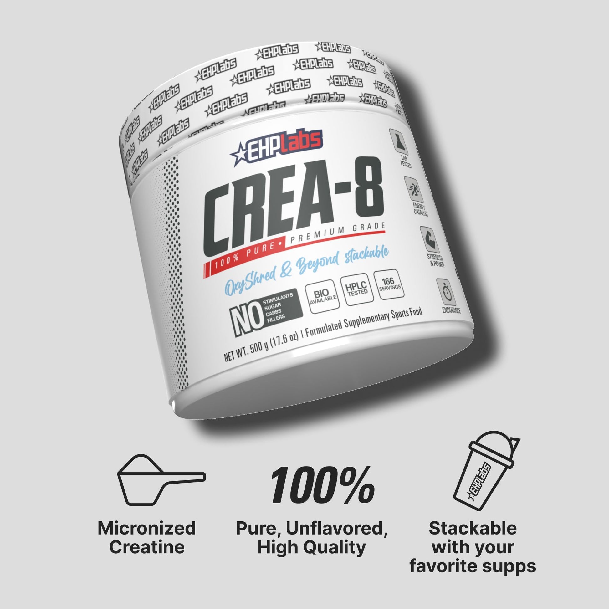 EHP Labs CREA-8 Micronized Creatine Monohydrate Powder - Unflavored Creatine Powder for Muscle Growth, Increased Strength, Enhanced Energy Output EHP Labs buy supplements canada