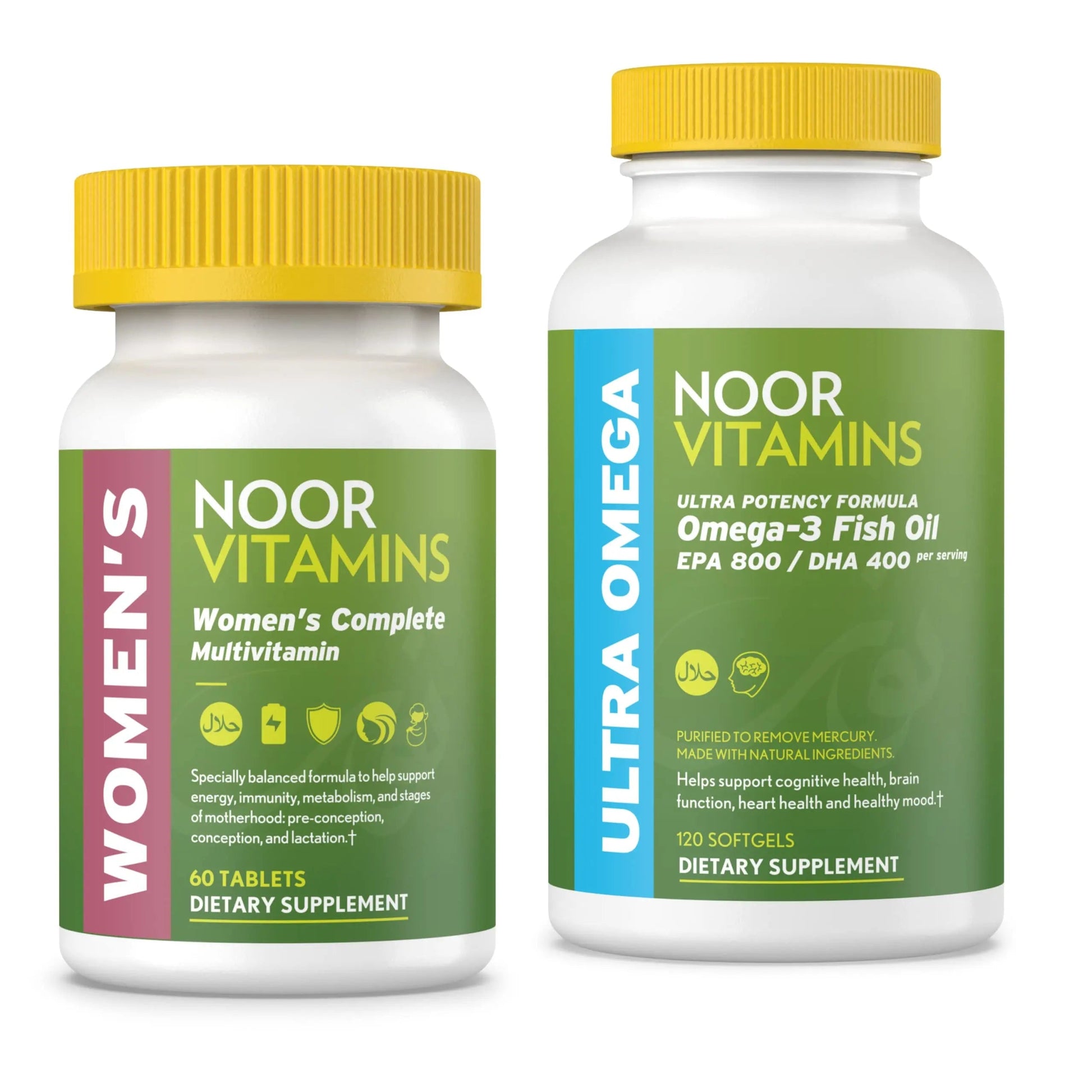 Noor Vitamins Women's Multivitamin and Omega Fish Oil Supplement Bundle Noor Vitamins buy supplements canada