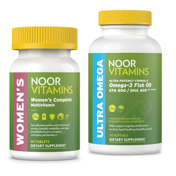 Noor Vitamins Women's Multivitamin and Omega Fish Oil Supplement Bundle Noor Vitamins buy supplements canada