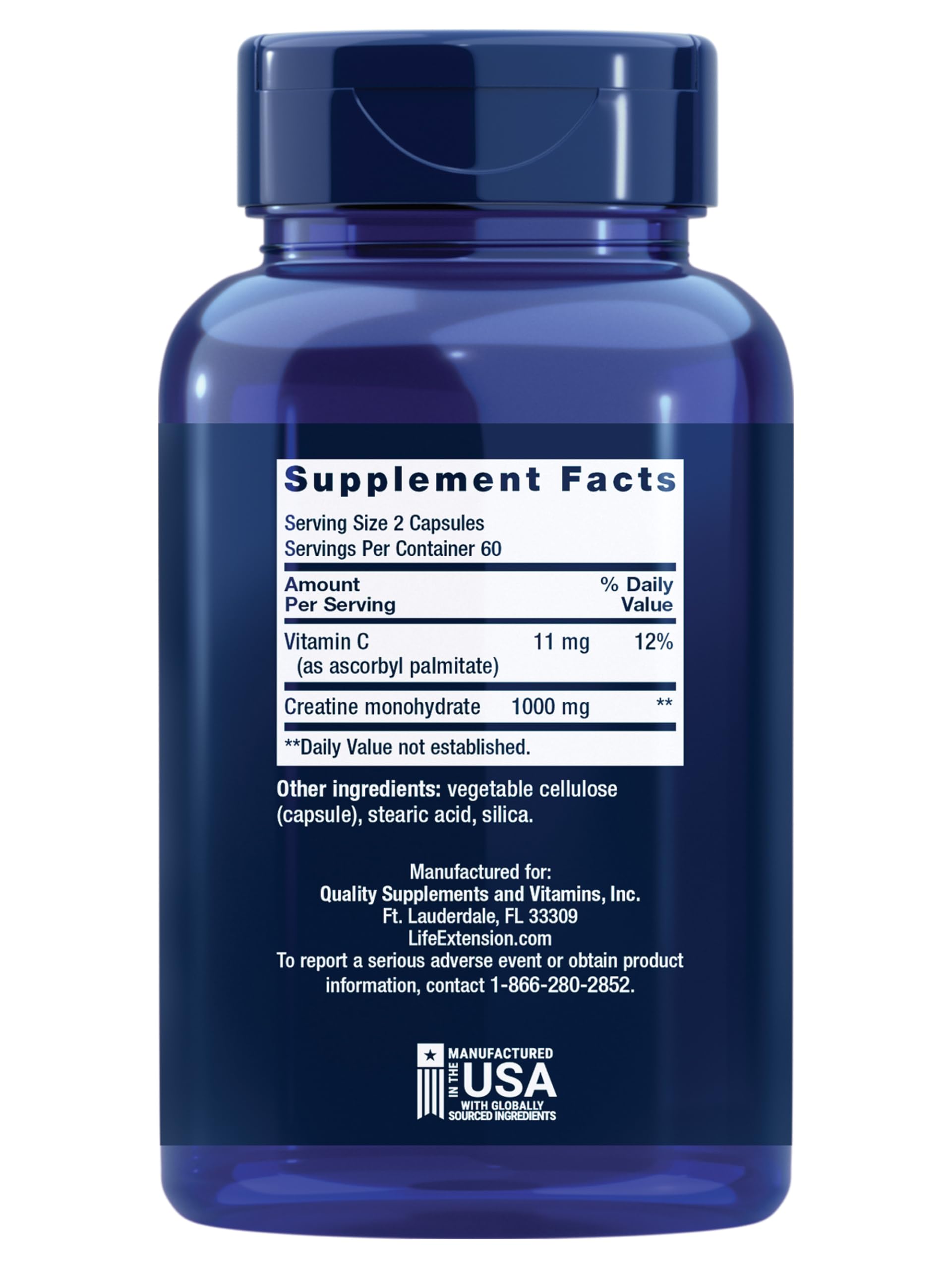 Life Extension Creatine Capsules – Creatine Monohydrate – Promotes Strength, Lean Muscle, Healthy Endurance – Non-GMO, Gluten-Free – 120 Capsules Life Extension buy supplements canada