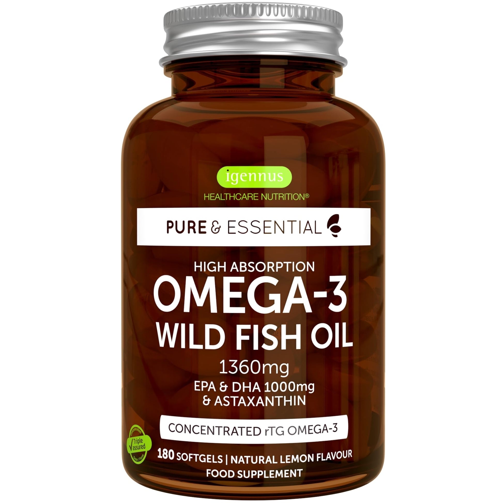 Omega-3 Wild Fish Oil & Astaxanthin, The Most Advanced High Absorption rTG Omega-3 Igennus Healthcare Nutrition buy supplements canada
