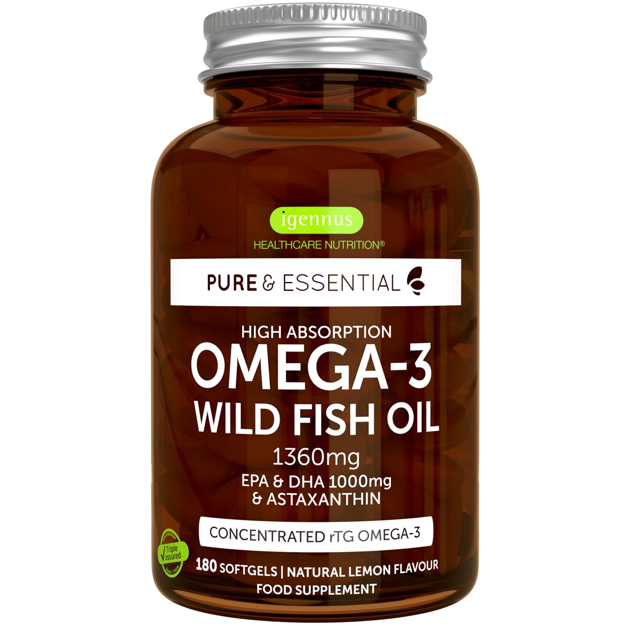 Omega-3 Wild Fish Oil & Astaxanthin, The Most Advanced High Absorption rTG Omega-3 Igennus Healthcare Nutrition buy supplements canada