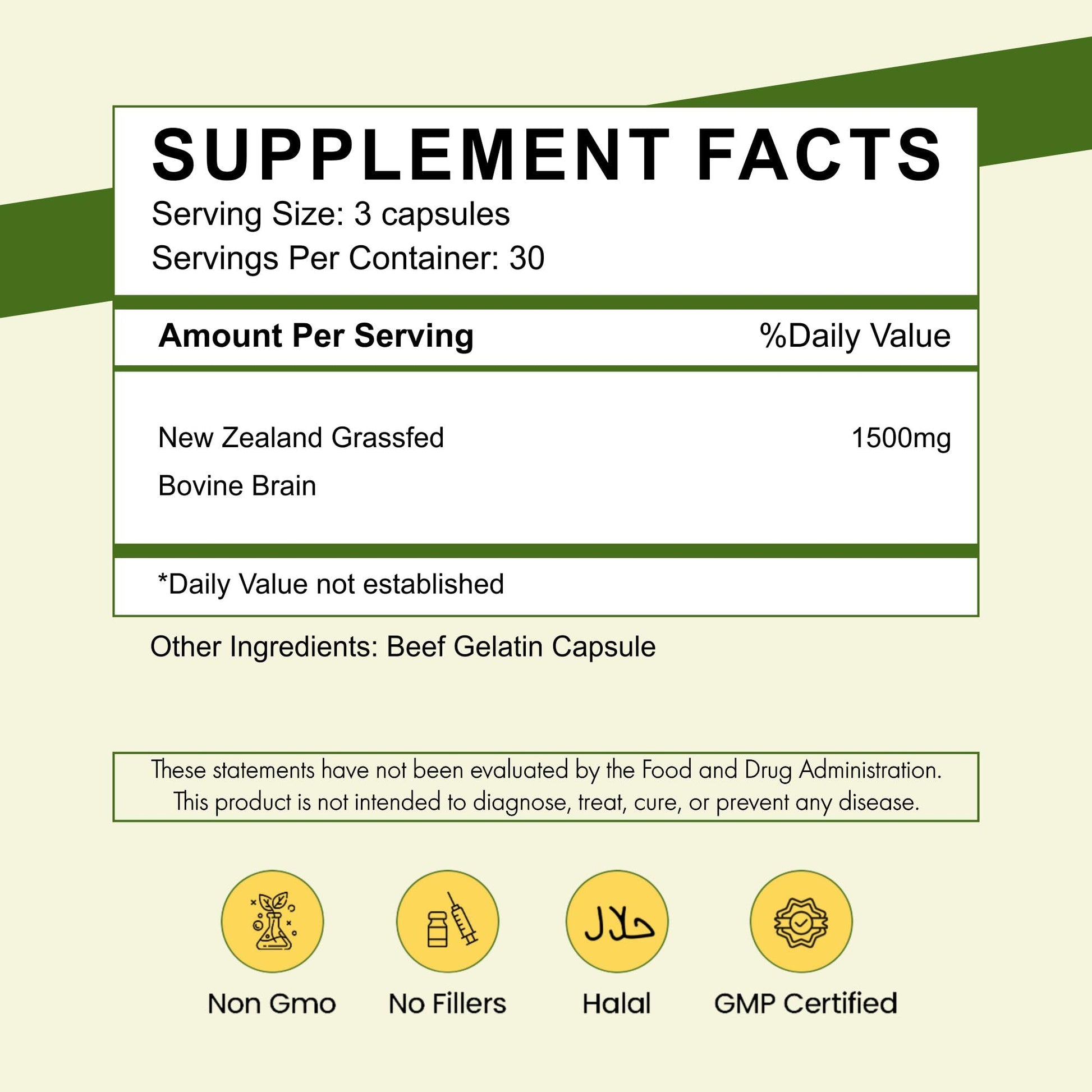 Primal Being Grassfed Beef Brain, Supports Memory, Mood, Focus, Energy, Cognitive Health - 90 Capsules, 1500mg per Serving Primal Being buy supplements canada